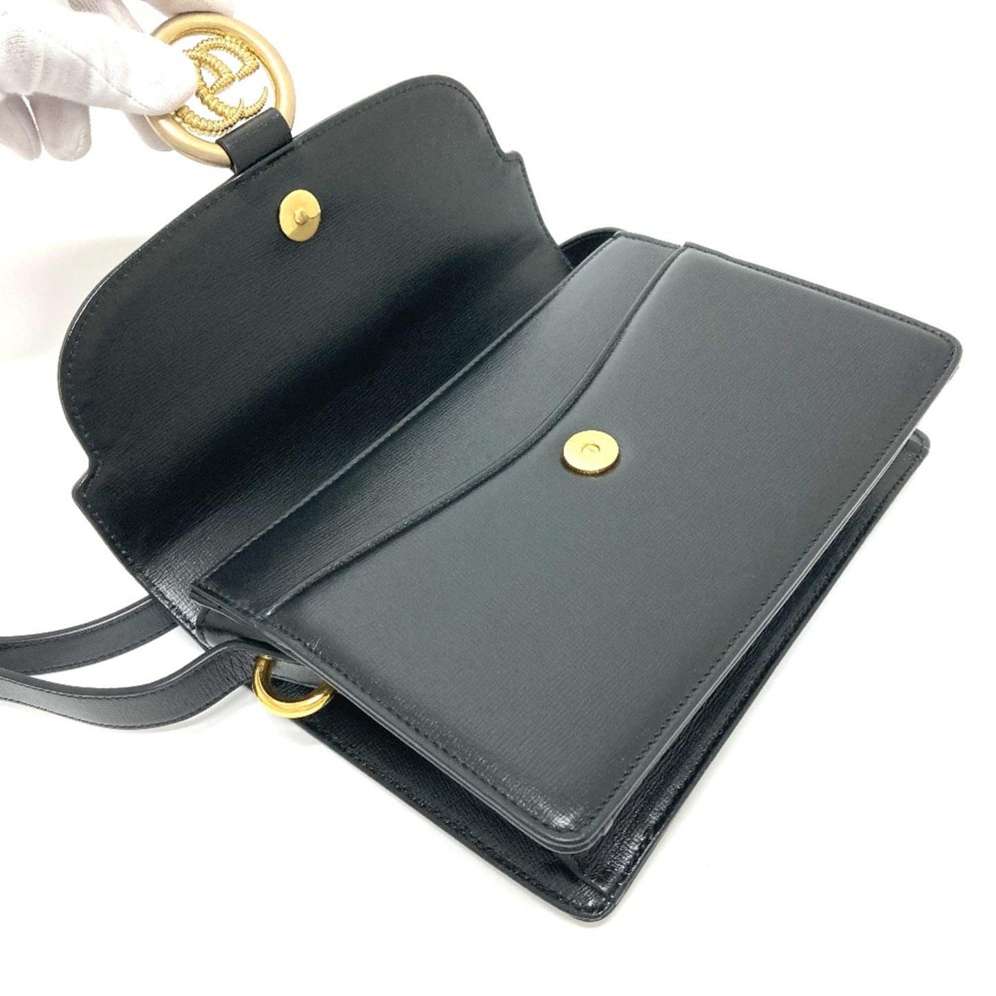 Gucci Black Leather Shoulder Bag ( )