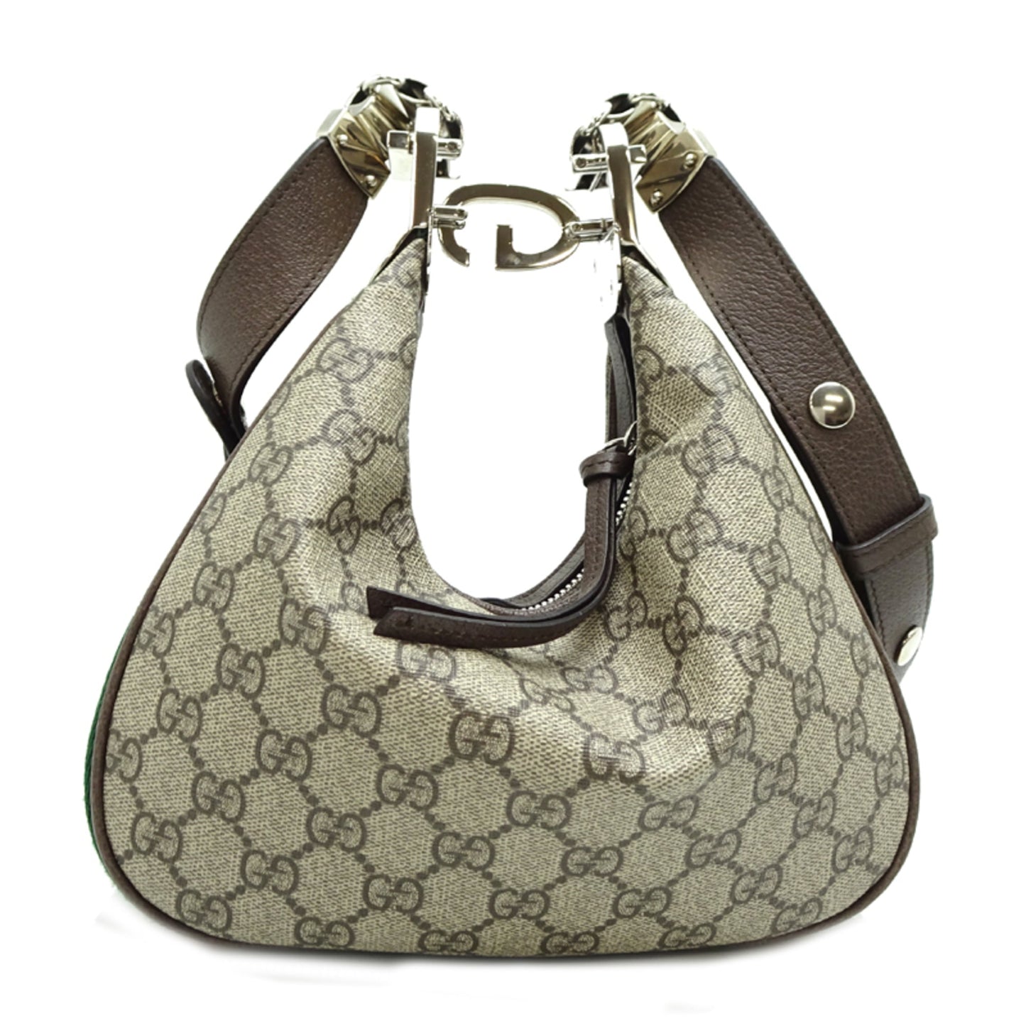 Gucci Beige Brown Orange Gg Supreme Leather Shoulder Bag ( )
