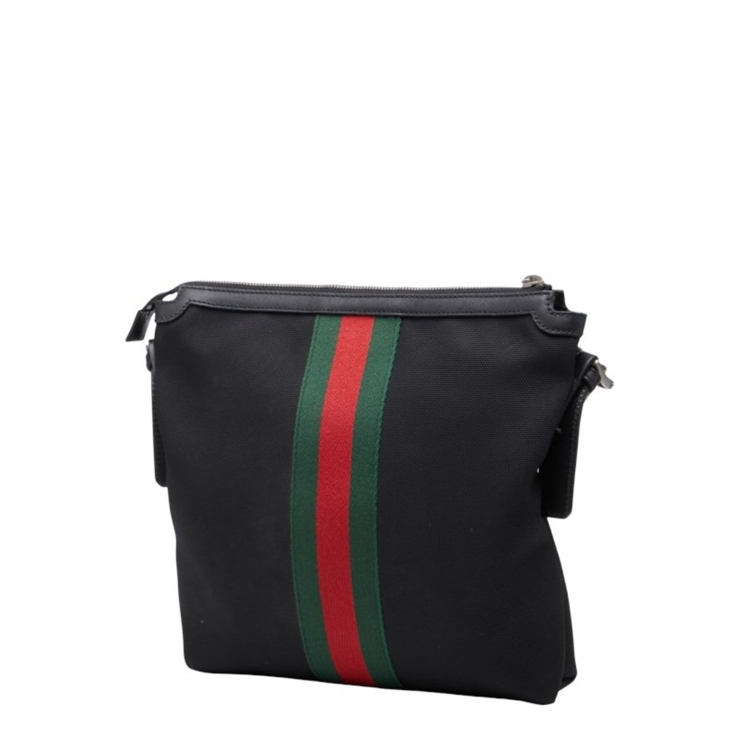 Gucci Black Nylon Leather Shoulder Bag ( )