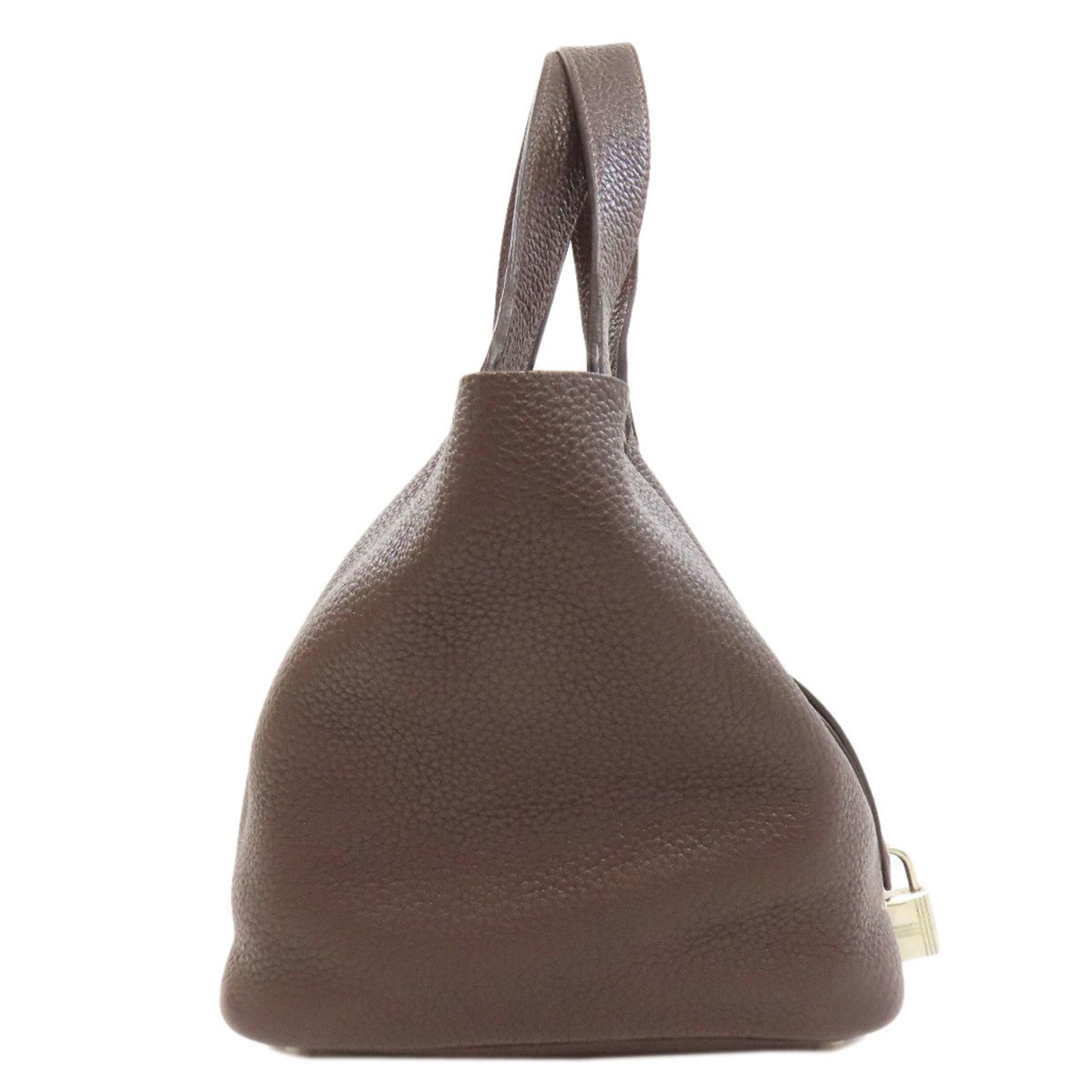 Hermes Picotin Brown Dark Brown Taurillon Clemence Leather Handbag ( )