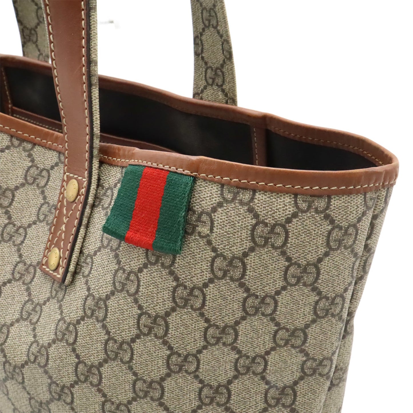 Gucci Beige Brown Gg Supreme Shoulder Bag Tote Bag ( )