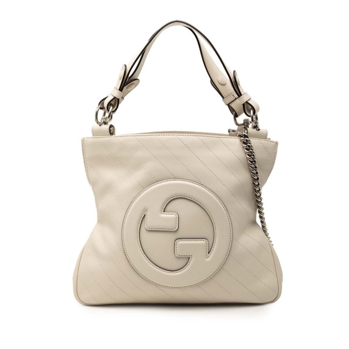 Gucci Off-White Leather Shoulder Bag Tote Bag ( )