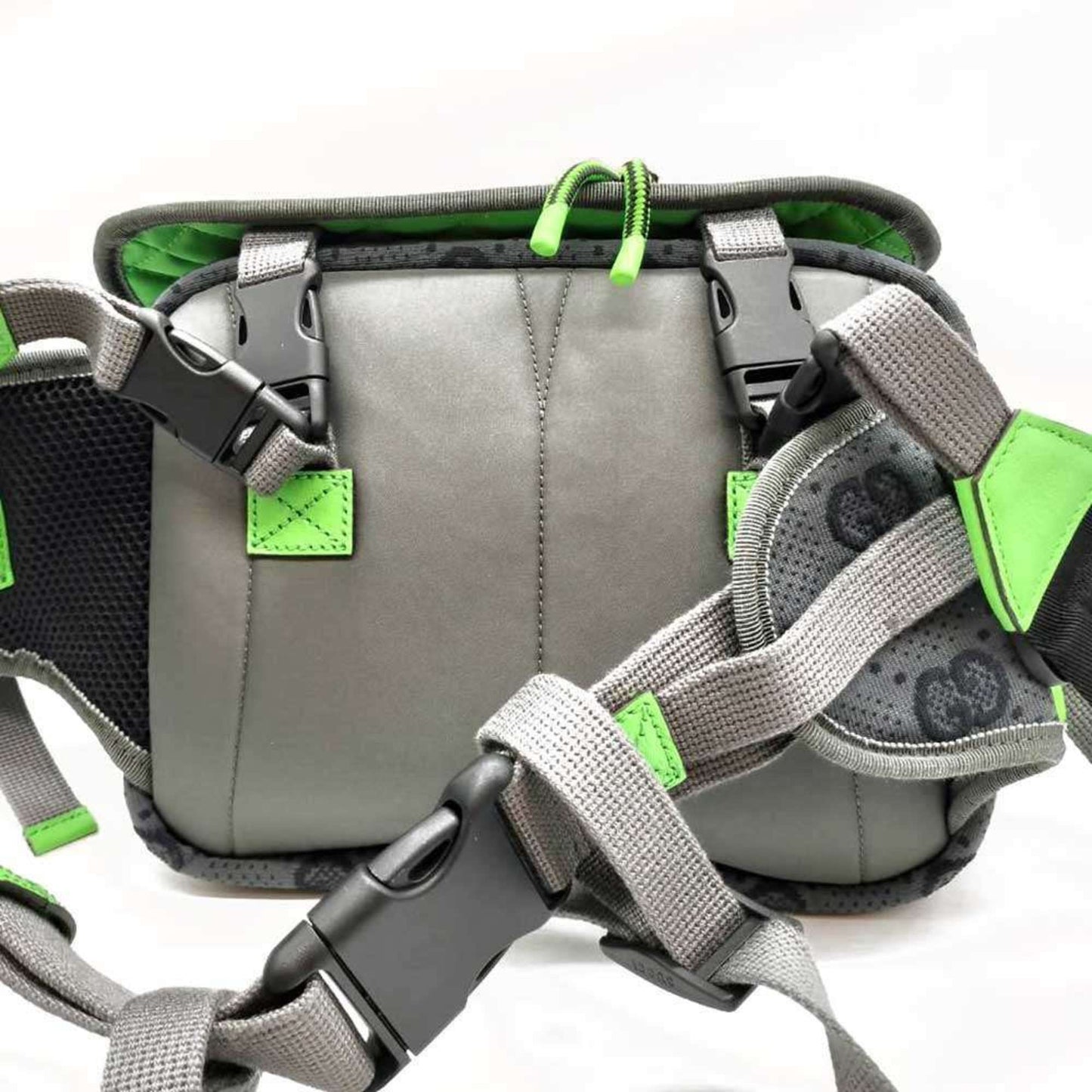 Gucci Gray Green Red Color Nylon Backpack Fanny Pack ( )