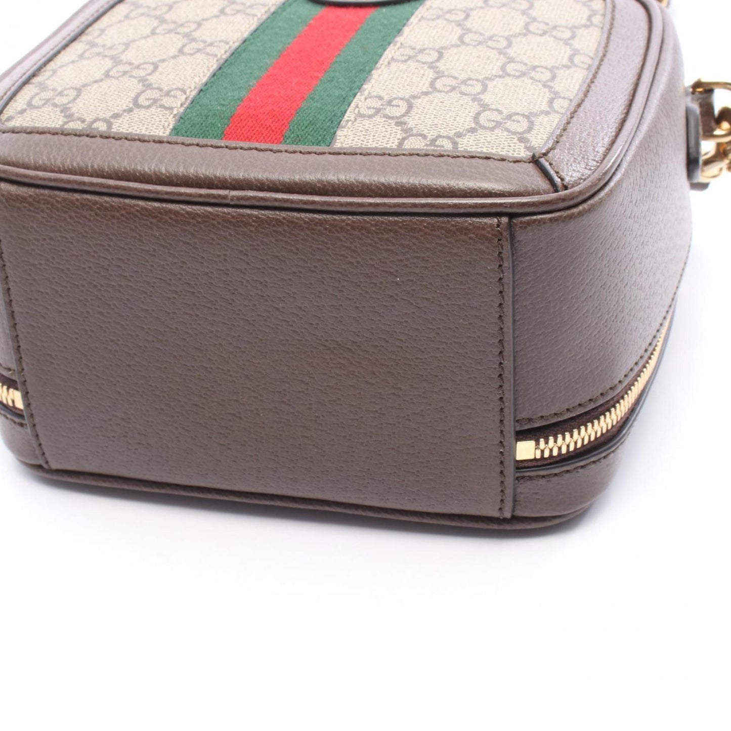 Gucci Beige Brown Multi-Color Coated Canvas Leather Handbag ( )