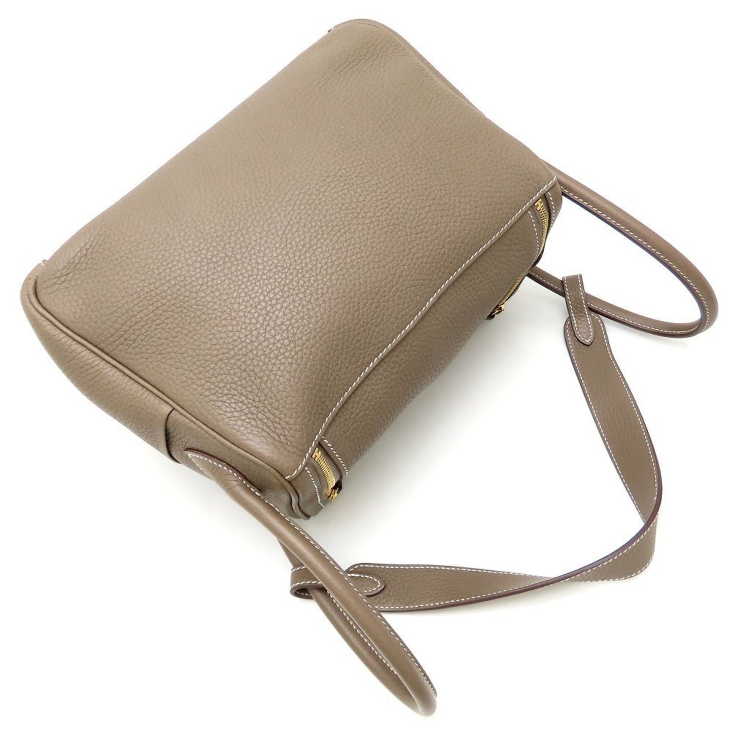 Hermes Etoupe Gray Taurillon Clemence Leather Handbag ( )