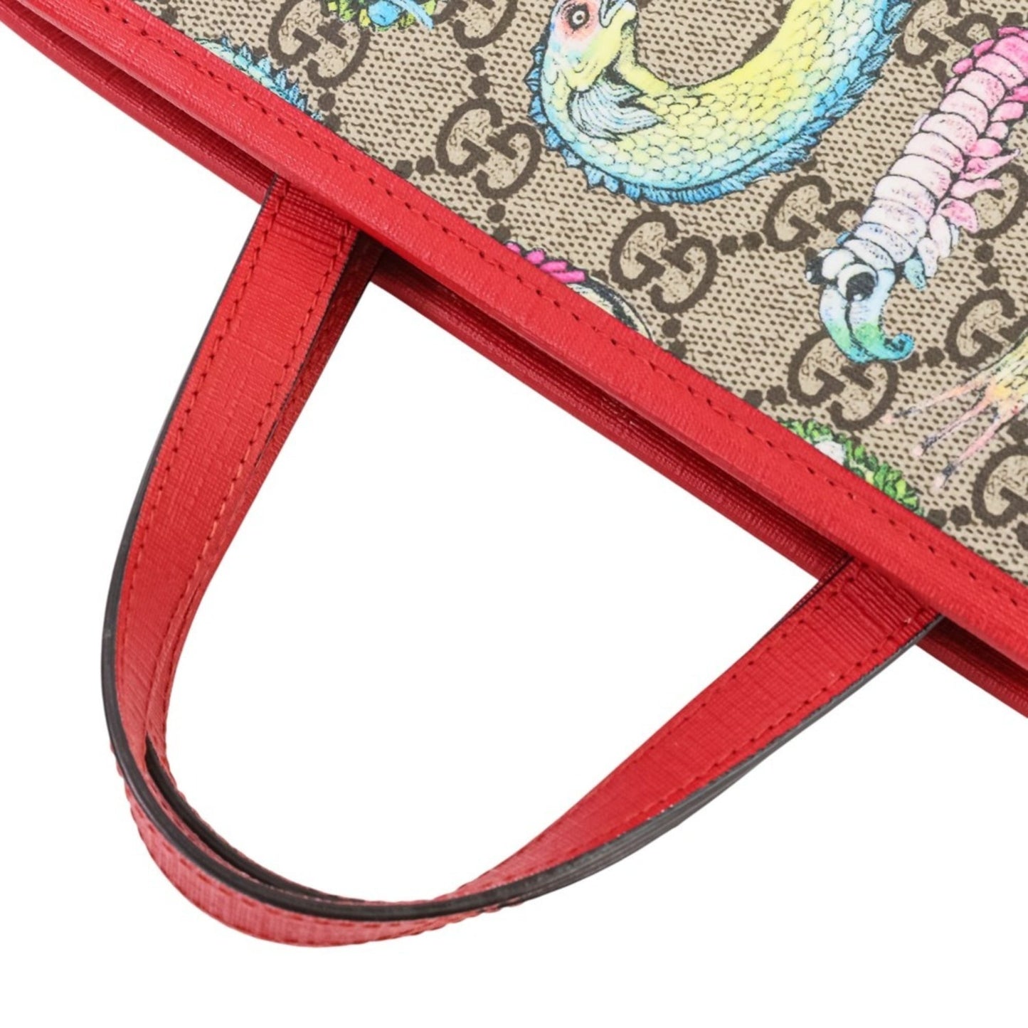 Gucci Beige Red Color Gg Supreme Tote Bag ( )