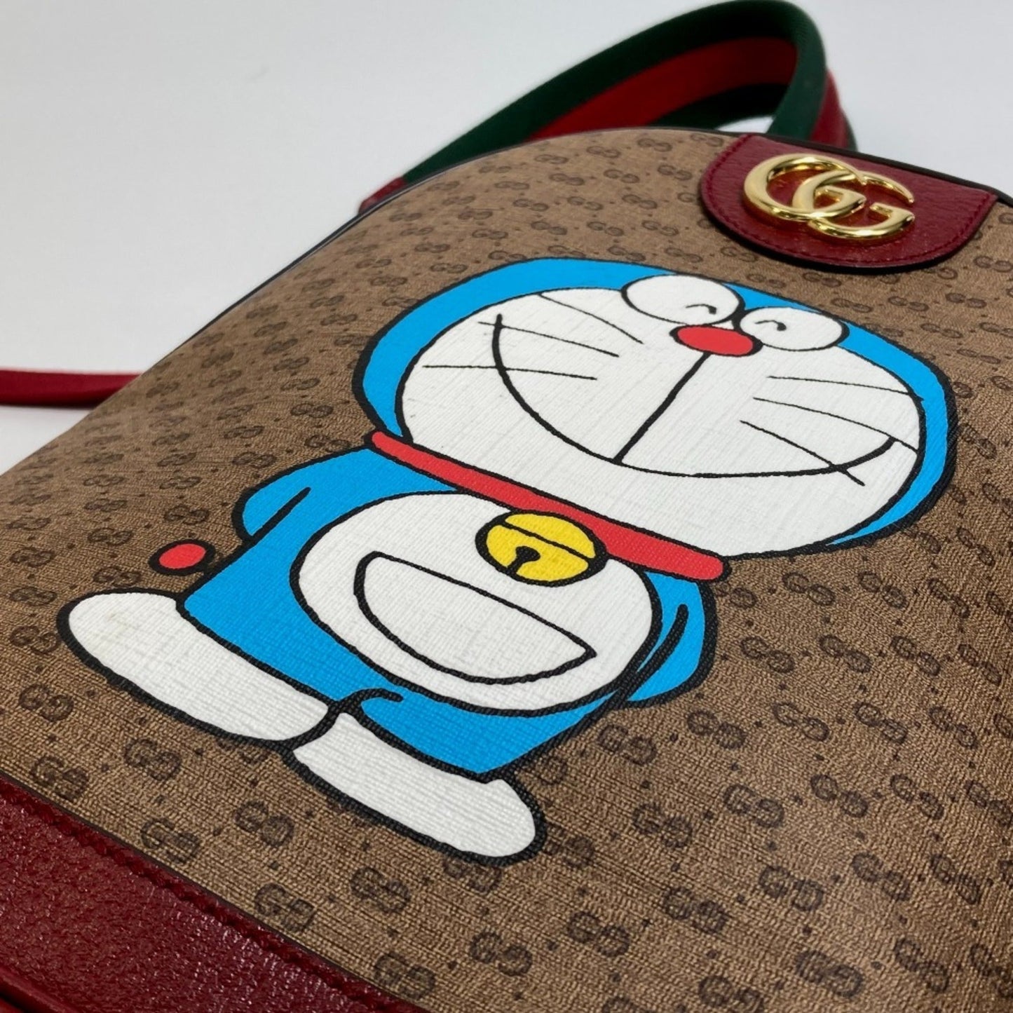 Gucci Beige Red Color Pvc Leather Backpack ( )