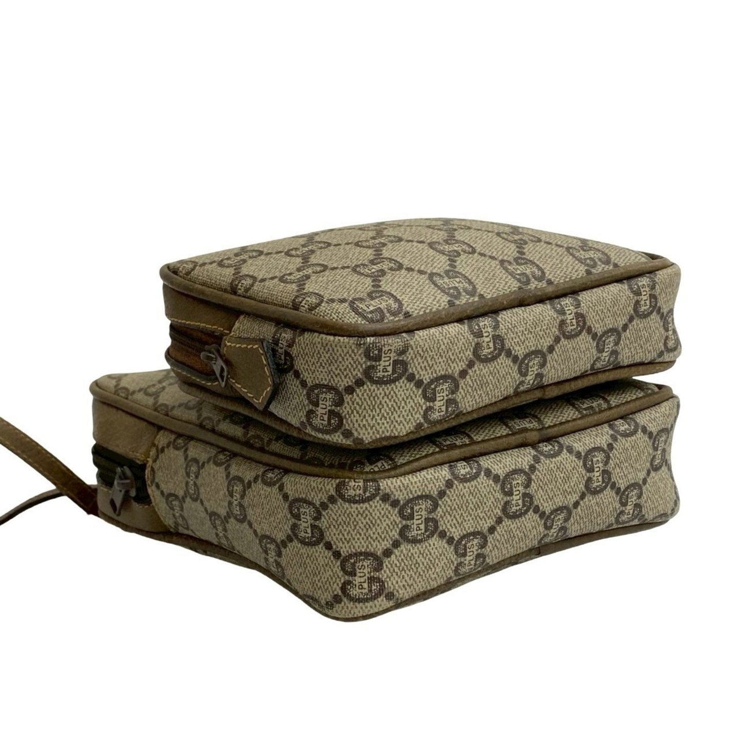 Gucci Brown Leather Pvc Pochette Shoulder Bag ( )