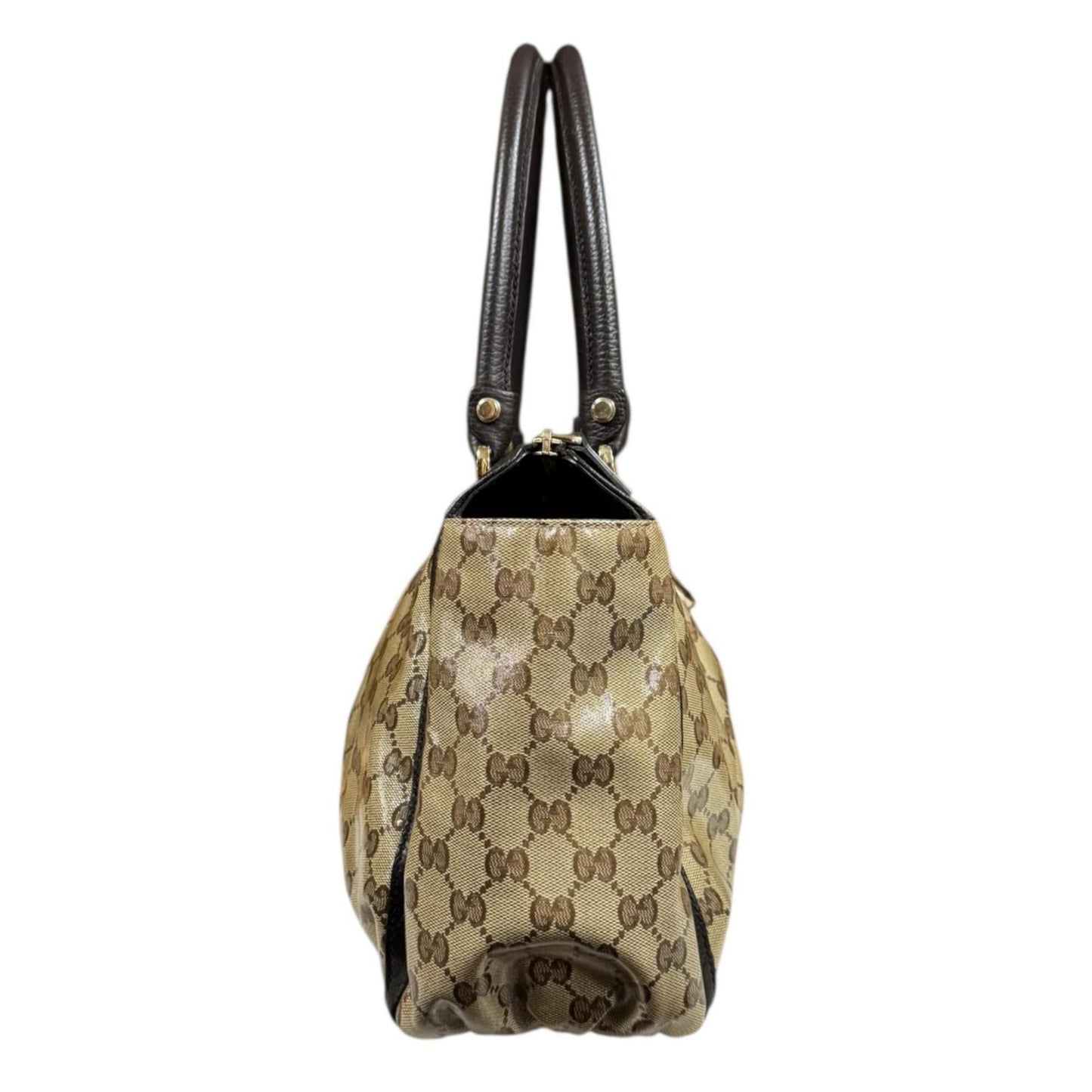 Gucci Brown Pvc Coated Canvas Tote Bag ( )