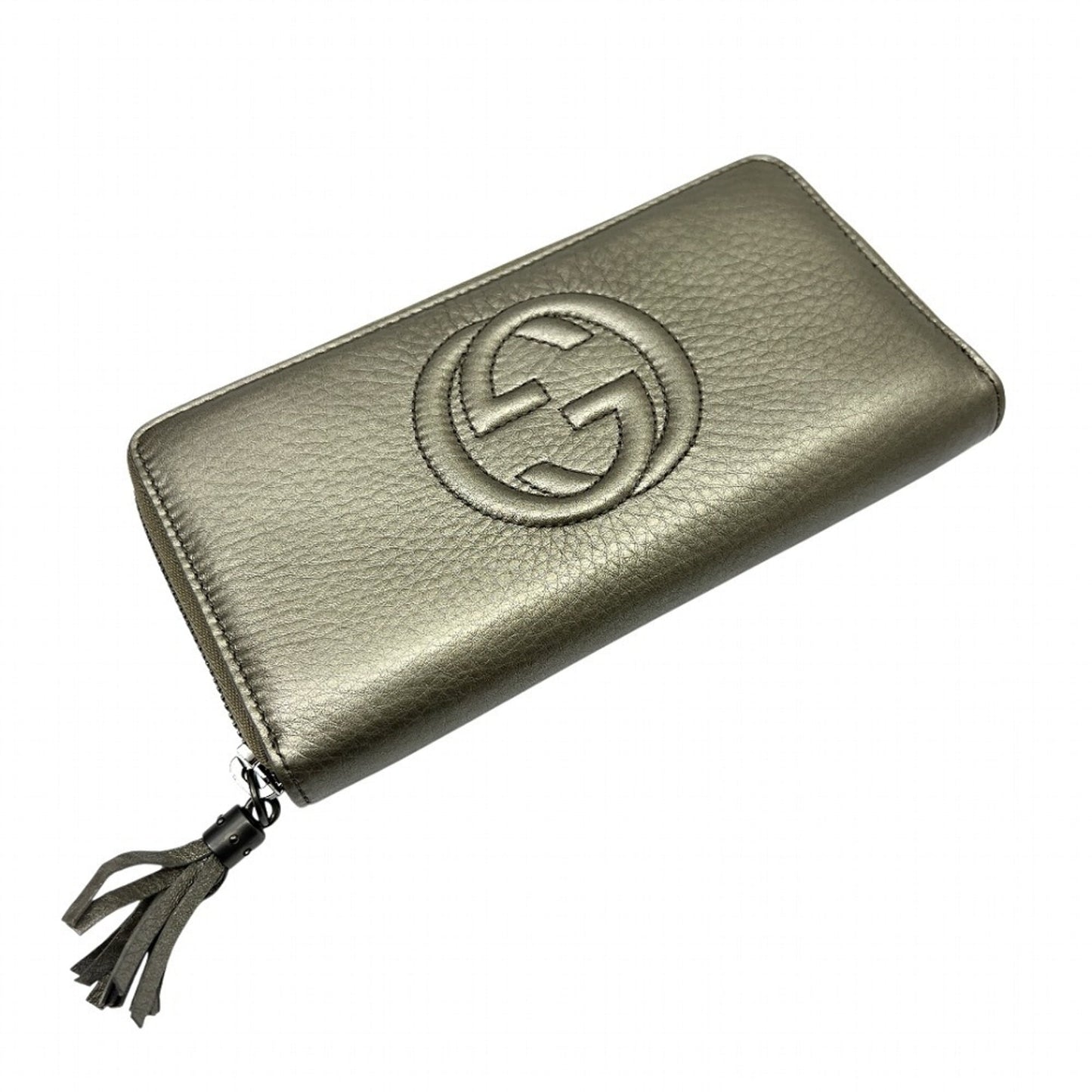 Gucci Metallic Gold Leather Long Wallet (Bi-Fold) ( )