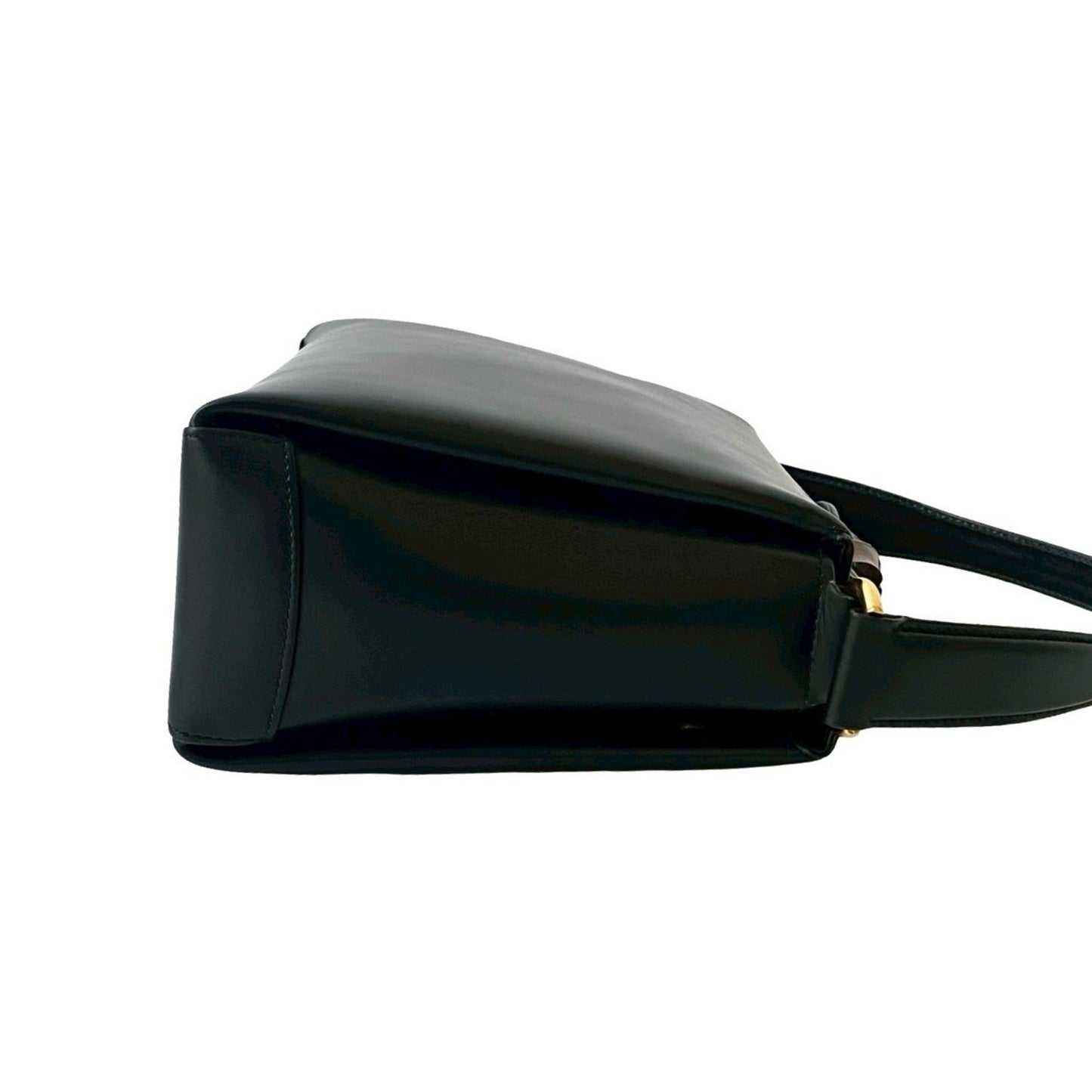 Gucci Black Leather Bamboo Handbag ( )