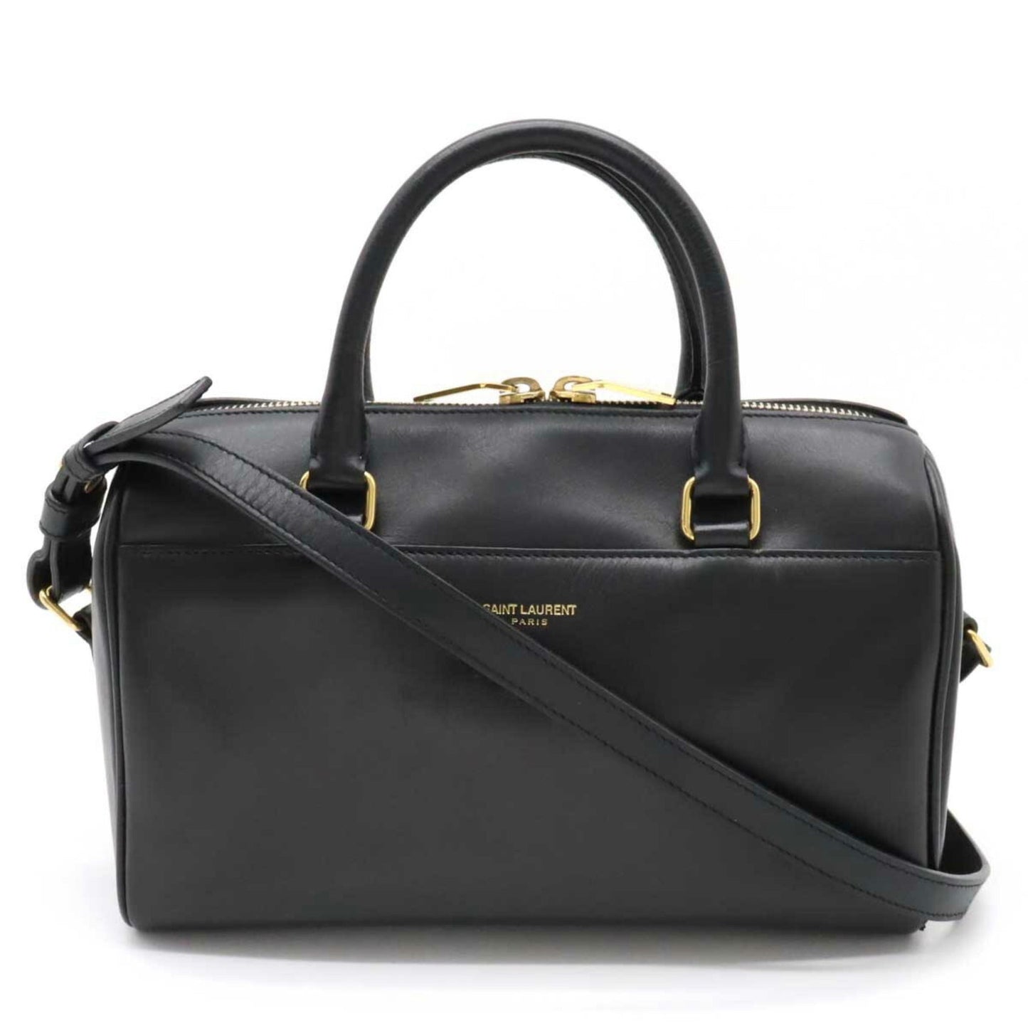 Yves Saint Laurent Baby Duffle Shoulder Bag in Black Leather