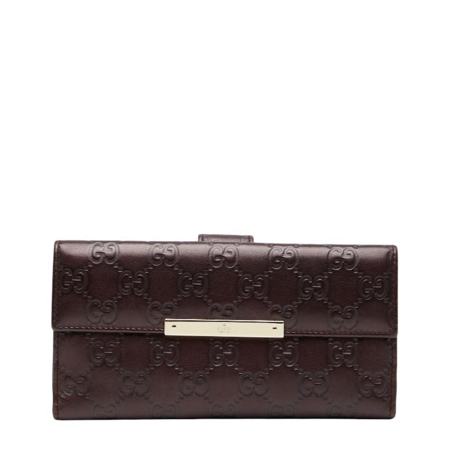 Gucci Brown Leather Long Wallet (Bi-Fold) ( )