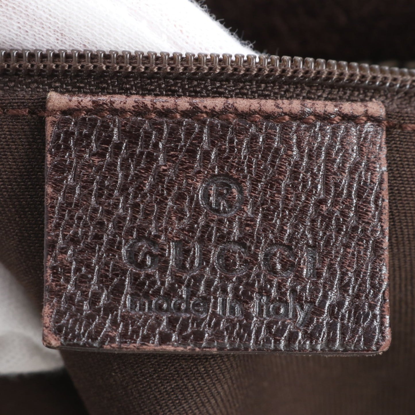 Gucci Brown Leather Canvas Shoulder Bag ( )