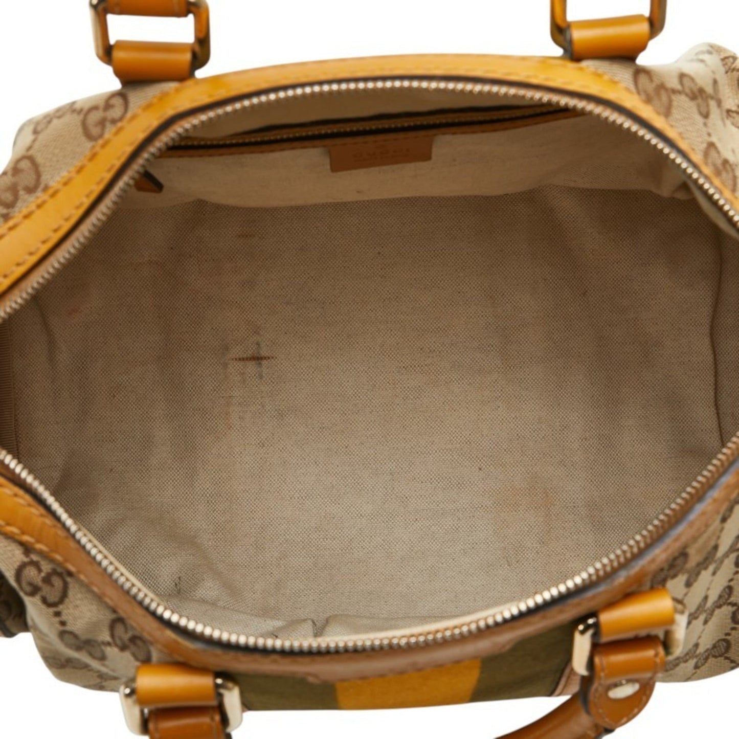 Gucci Beige Yellow Canvas Leather Shoulder Bag ( )