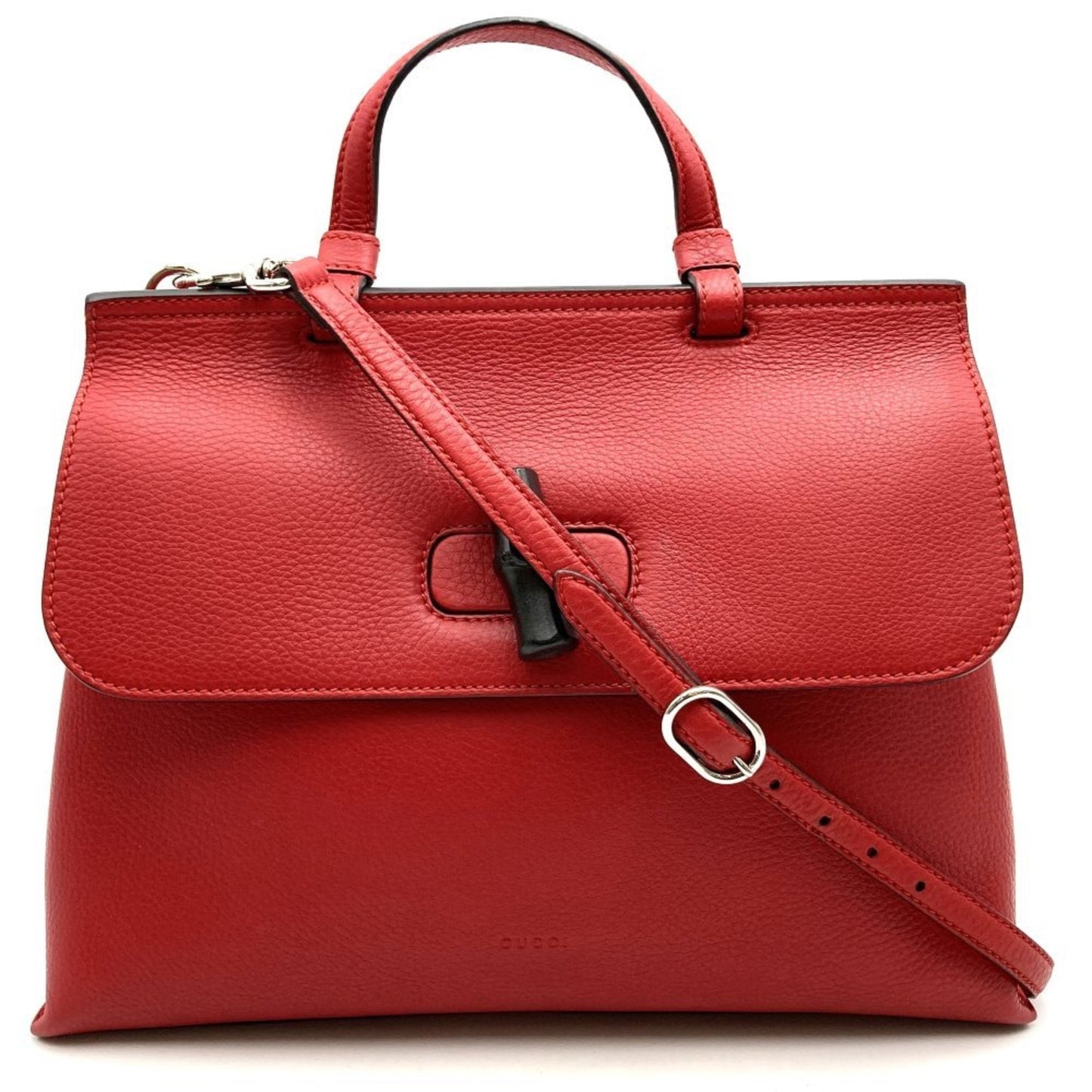 Gucci Red Color Leather Handbag Shoulder Bag ( )
