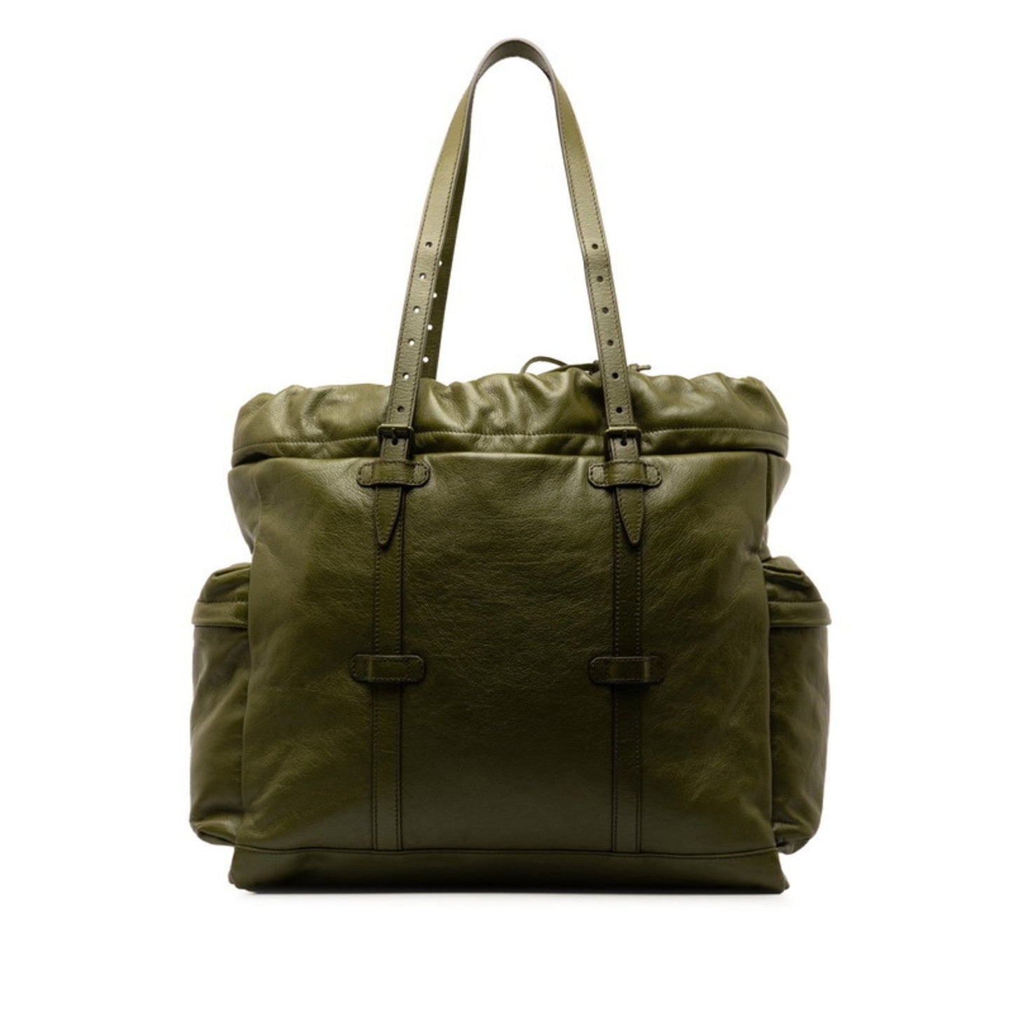 Gucci Khaki Leather Tote Bag ( )