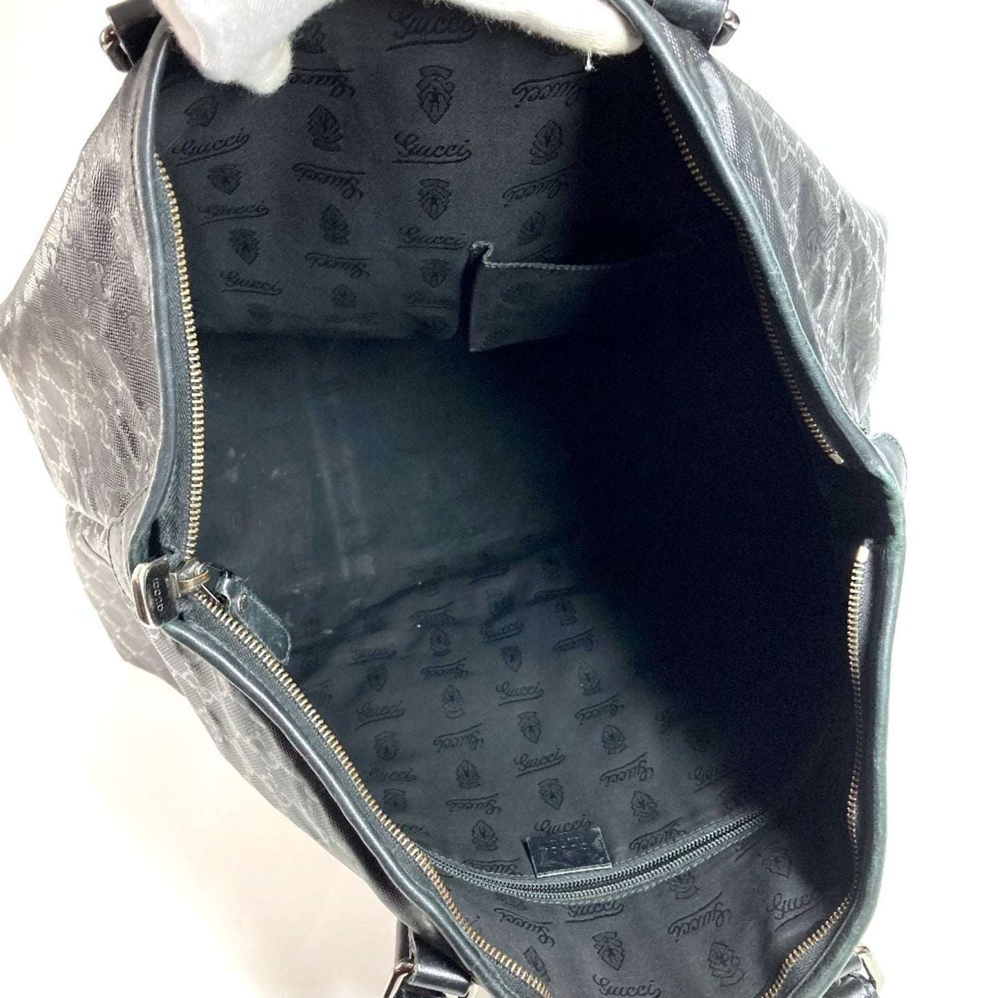 Gucci Gg ImprimÃ© Black Leather Gg ImprimÃ© Boston Bag Shoulder Bag Tote Bag ( )