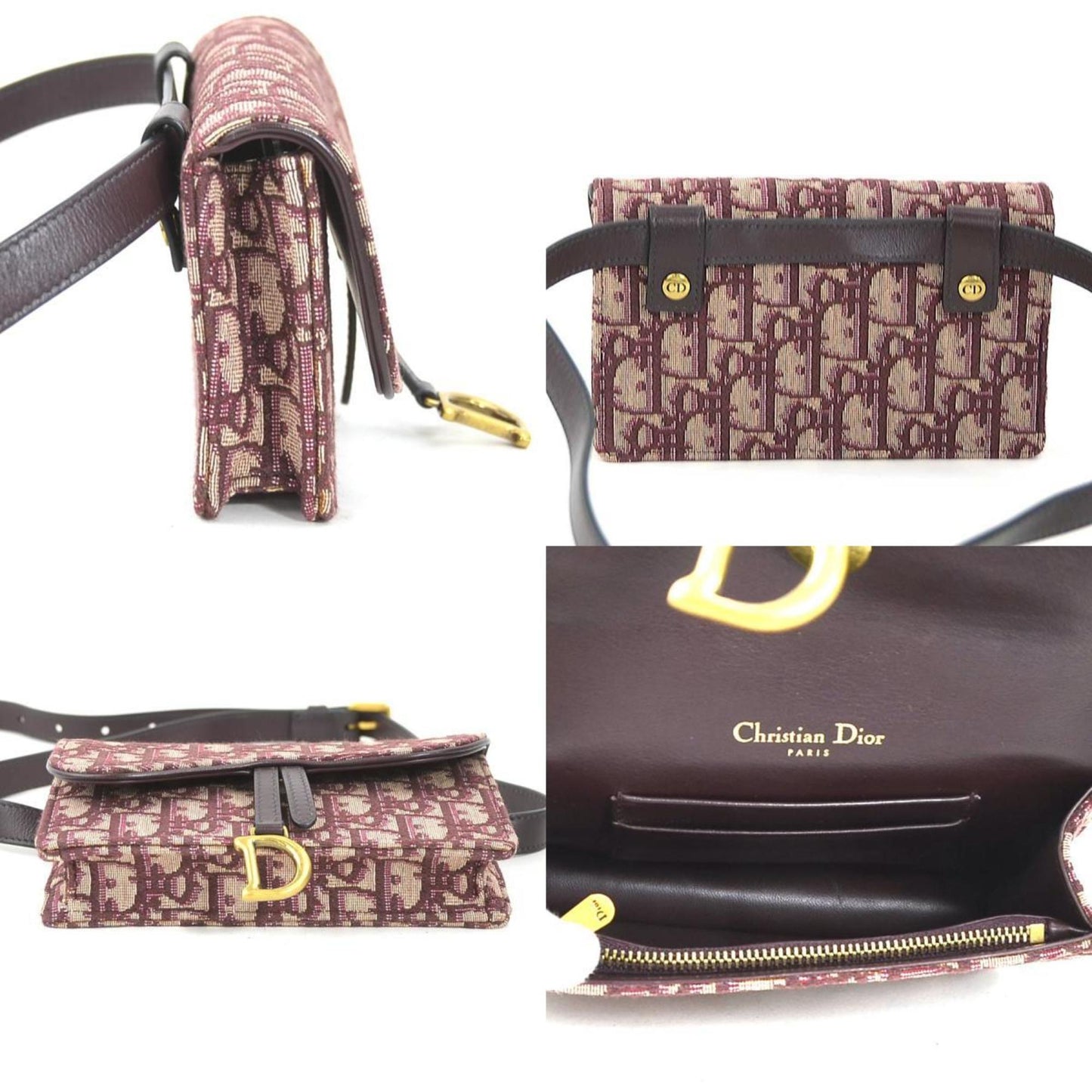 Christian Dior Bordeaux Canvas Leather Fanny Pack ()