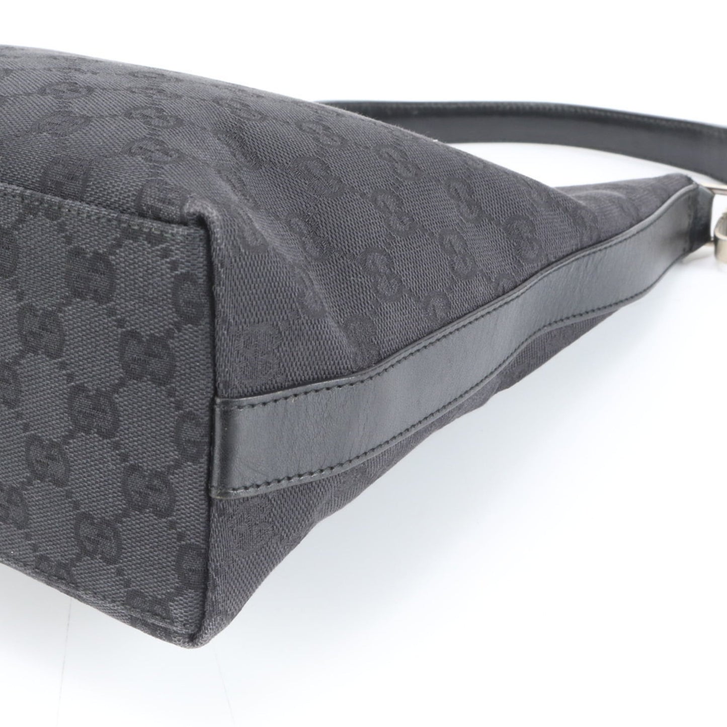 Gucci Black Leather Canvas Shoulder Bag ( )