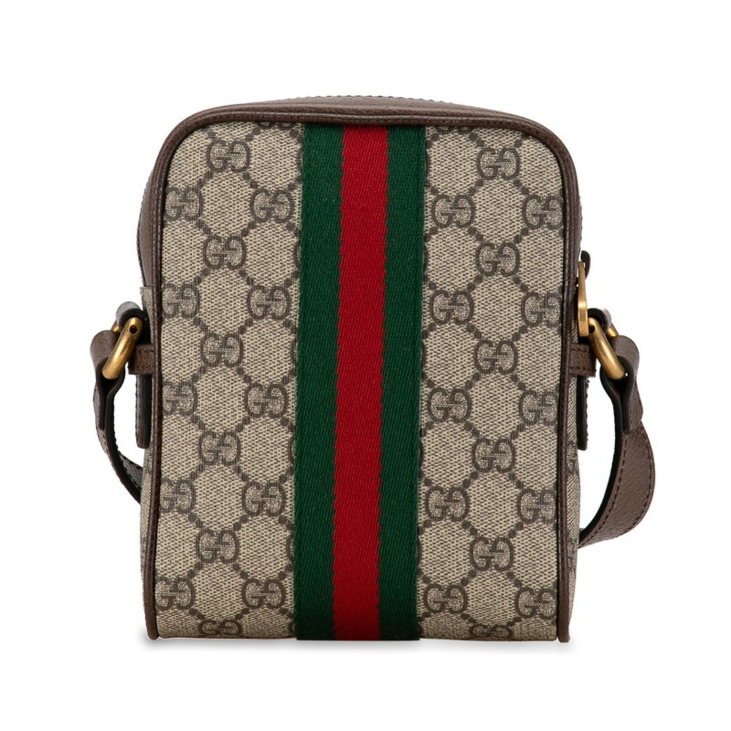 Gucci Sherry Line Beige Brown Pvc Leather Shoulder Bag ( )