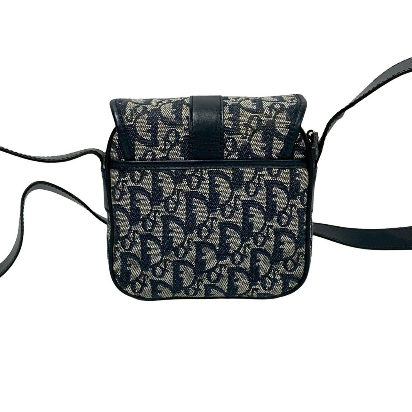 Christian Dior Navy Leather Canvas Pochette Shoulder Bag ()