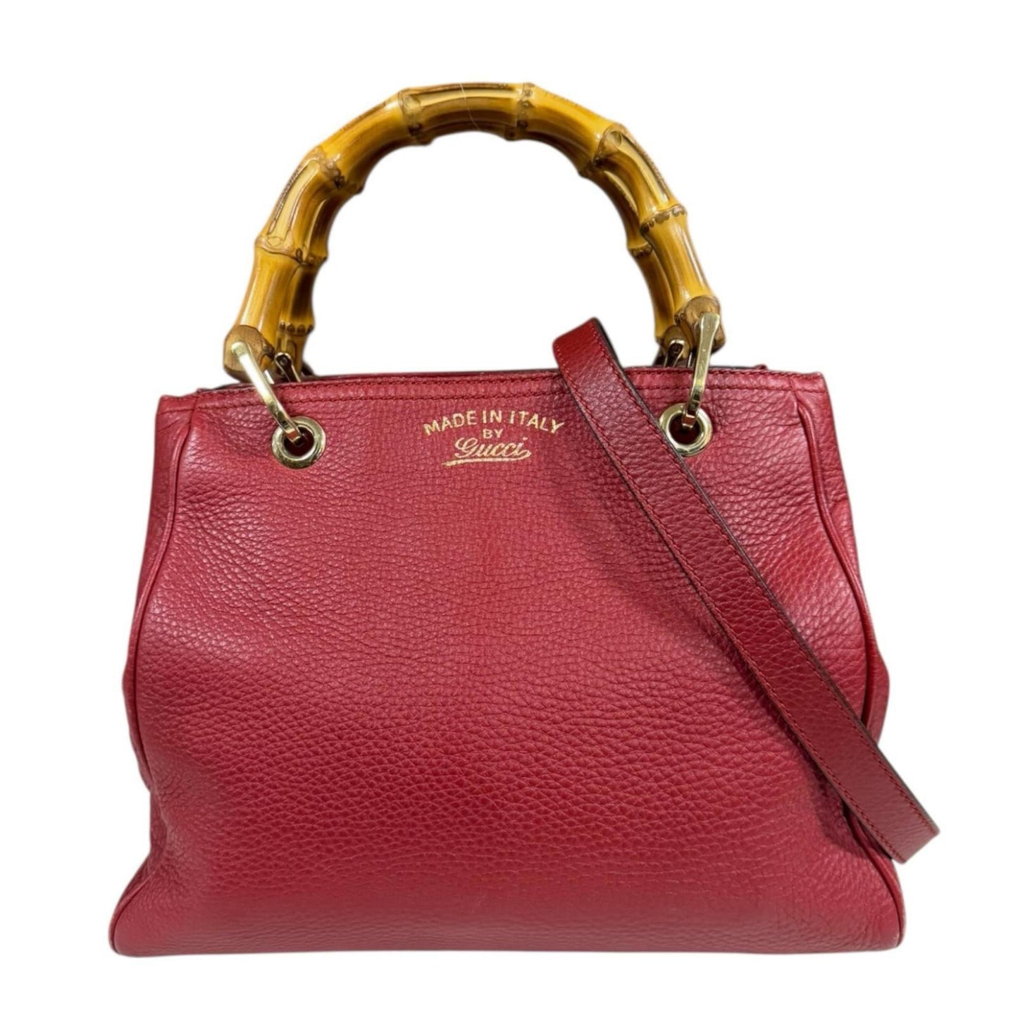 Gucci Red Color Bamboo Shoulder Bag ( )