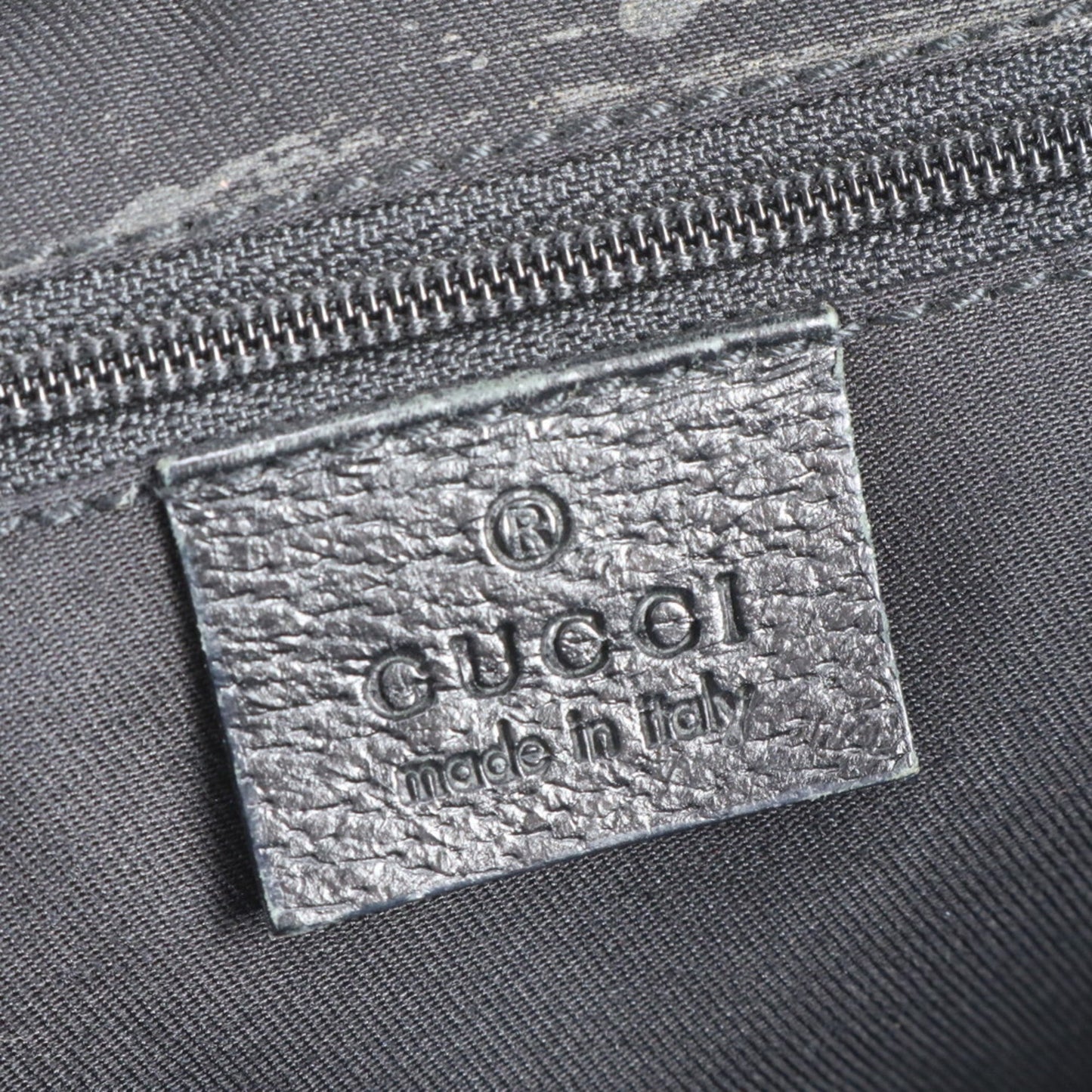 Gucci Black Leather Canvas Tote Bag ( )