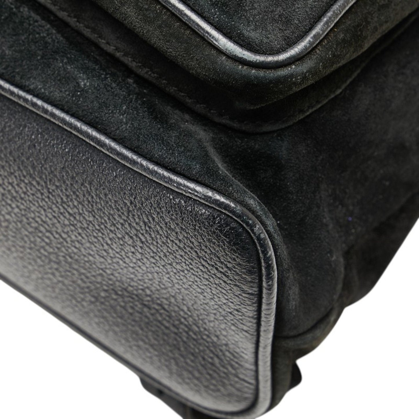 Gucci Black Suede Leather Backpack ( )