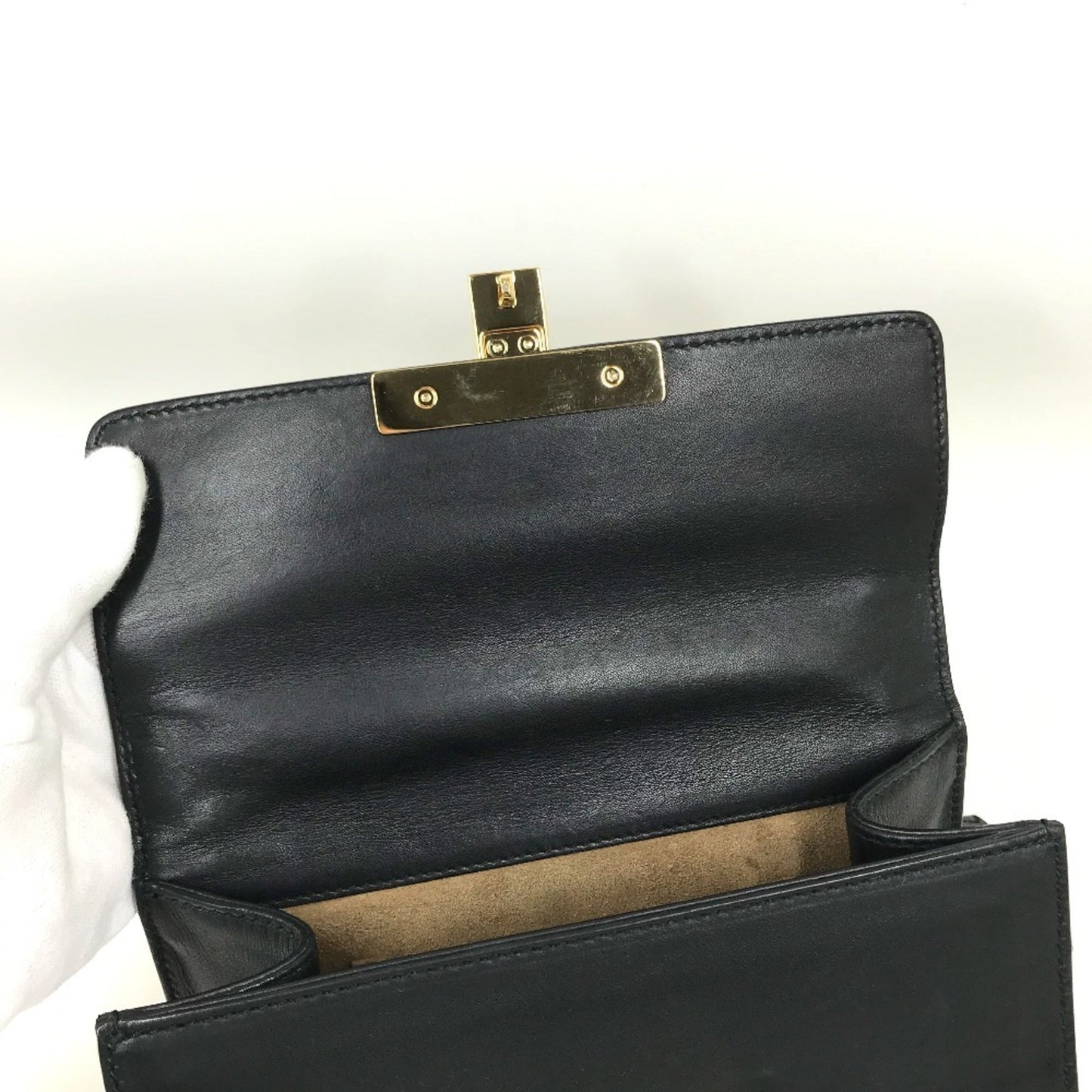 Gucci Black Leather Shoulder Bag ( )
