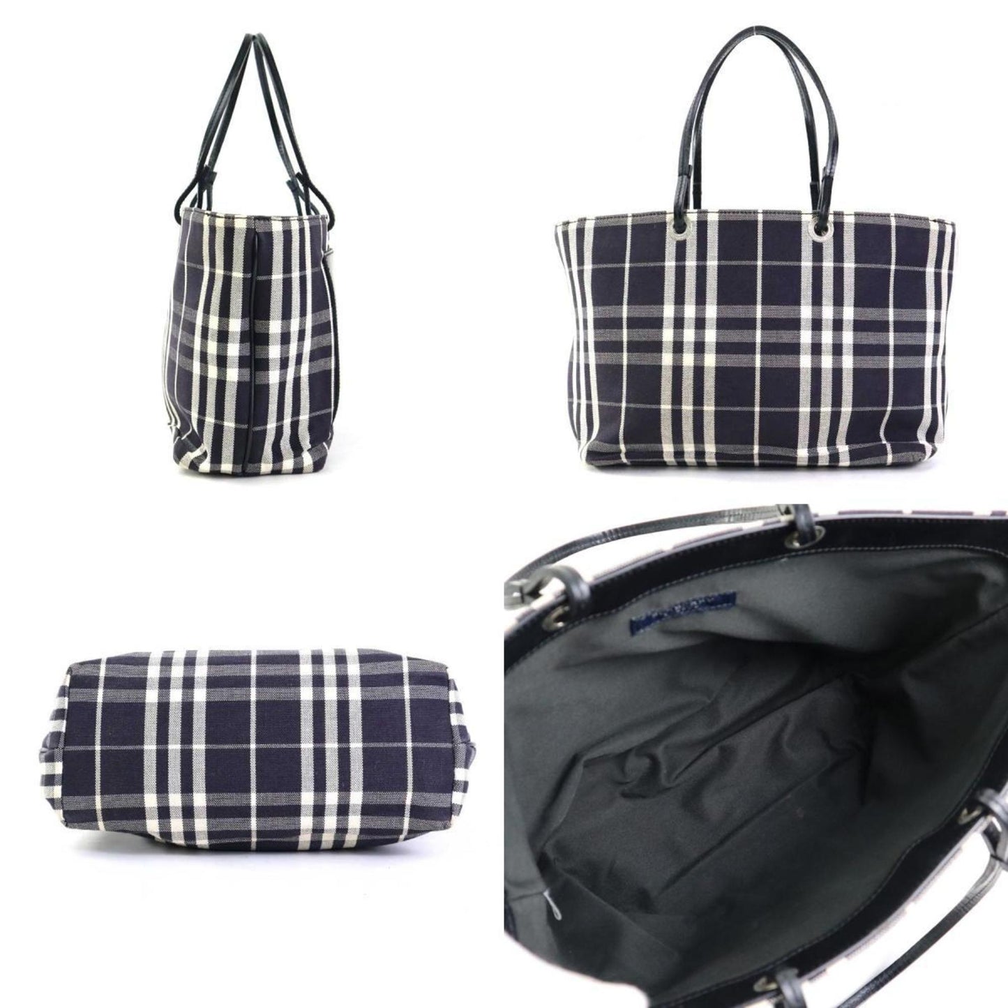 Burberry Black Canvas Leather Handbag ( )