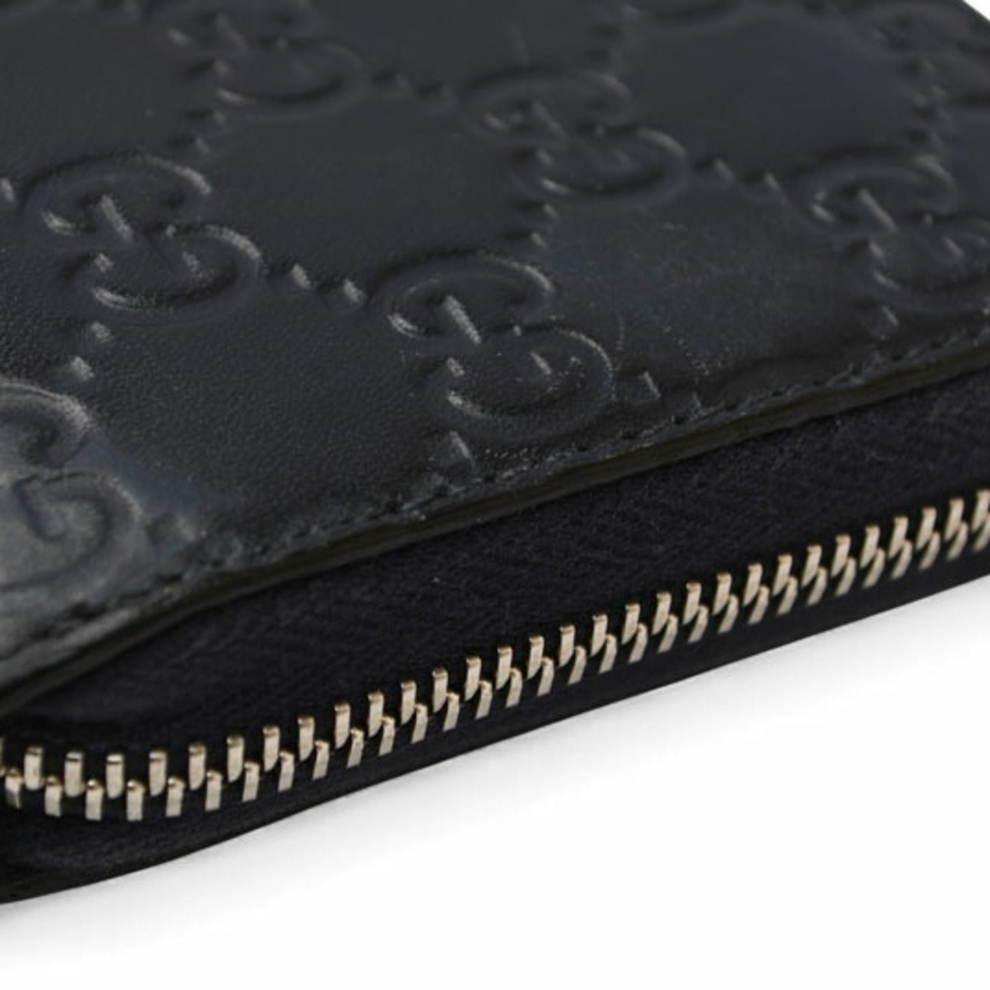 Gucci Dark Navy Red Color Leather Long Wallet (Bi-Fold) ( )
