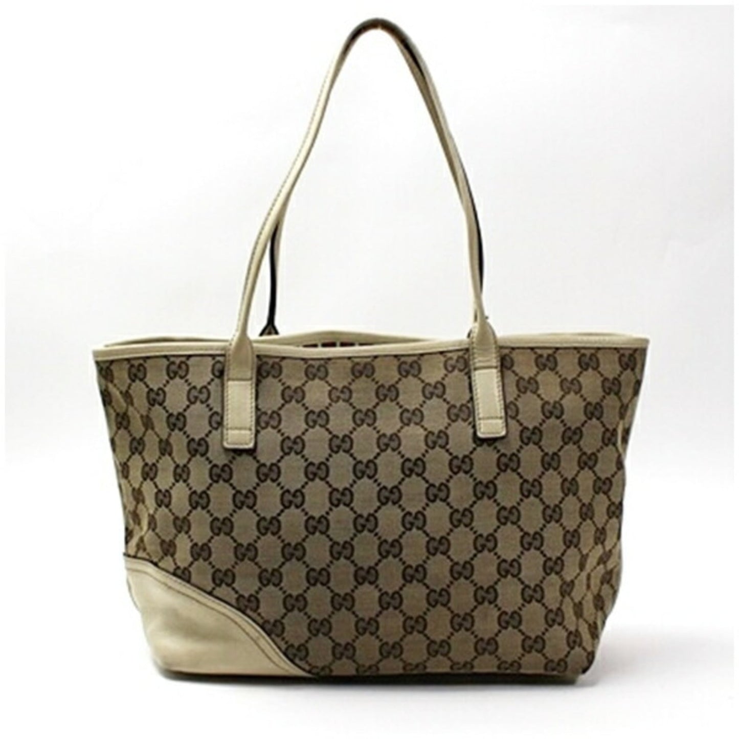 Gucci Brown Ivory Multi-Color Canvas Leather Shoulder Bag ( )
