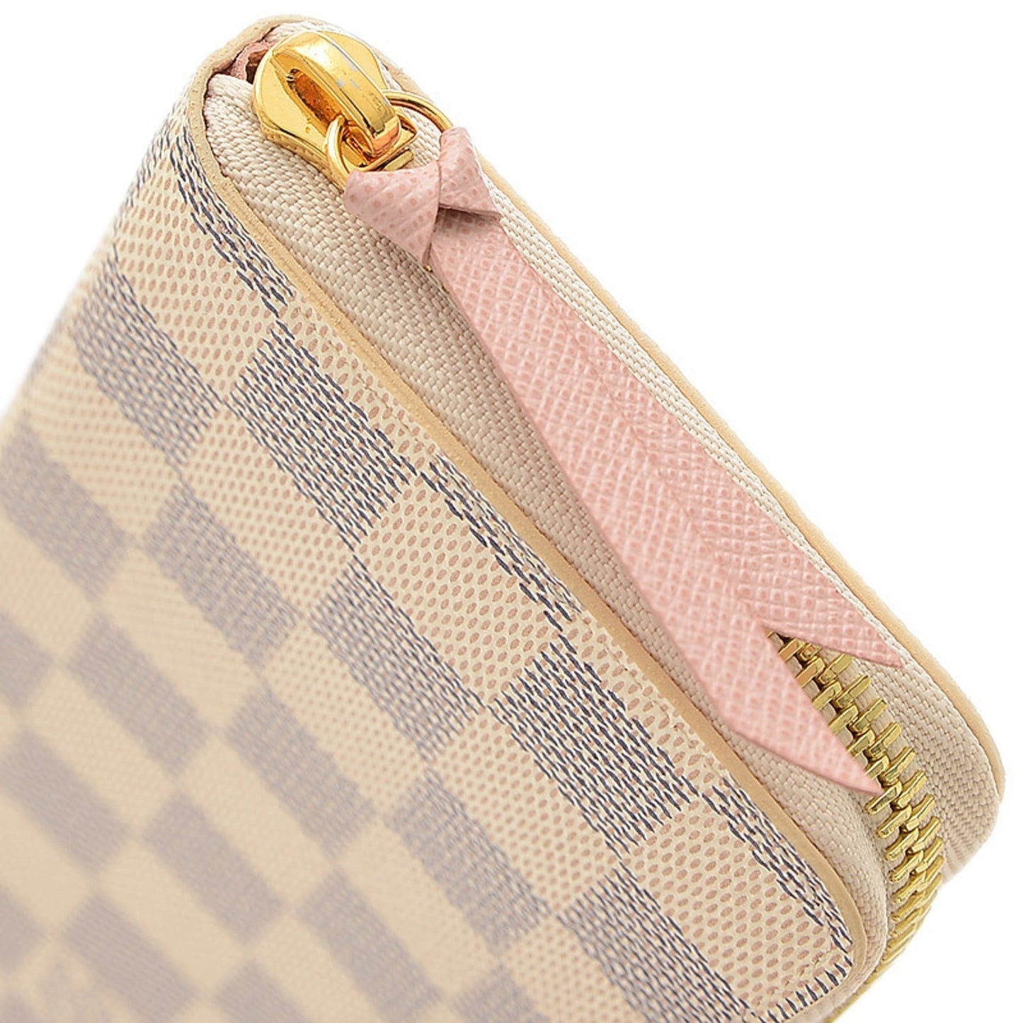 LOUIS VUITTON Damier Azur Portefeuille Clemence Long Wallet Rose Ballerine N61264