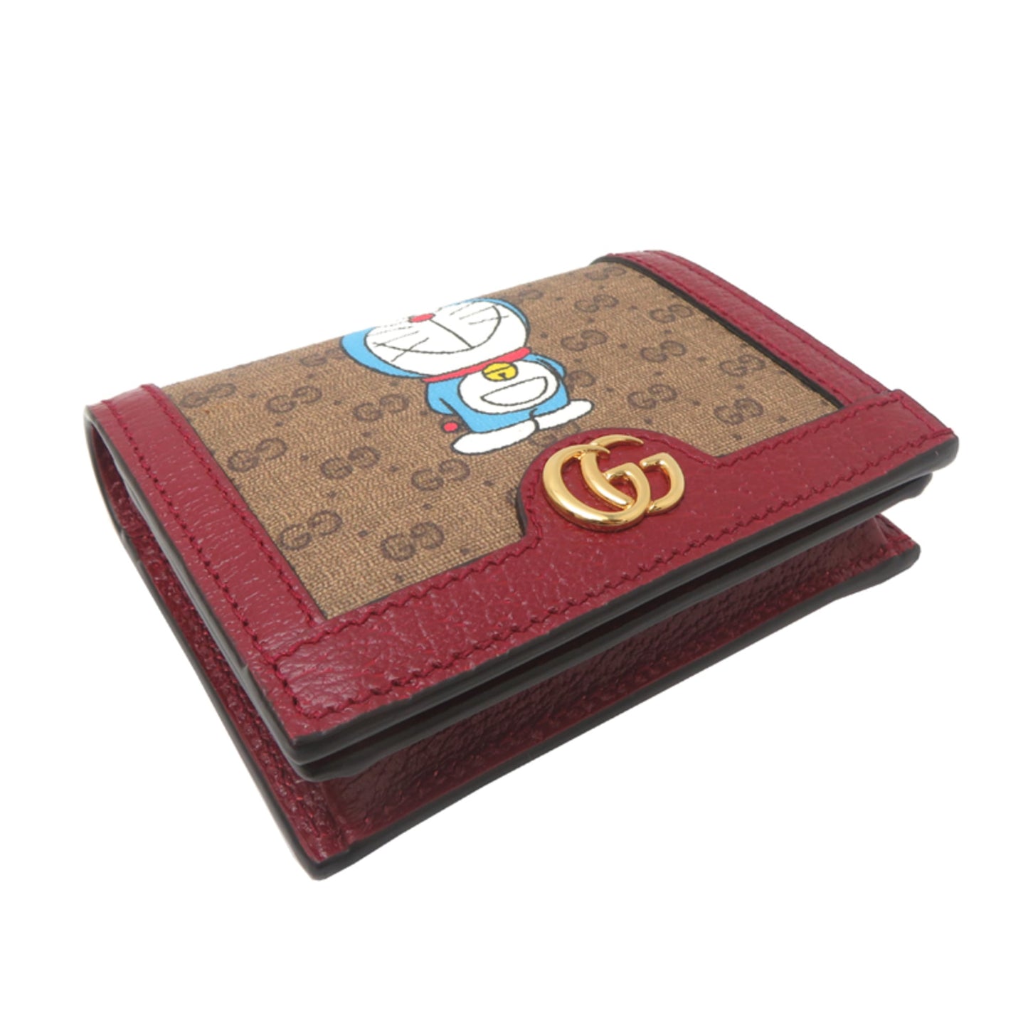 Gucci Gg Supreme Brown Red Color Gg Supreme Wallet (Bi-Fold) ( )