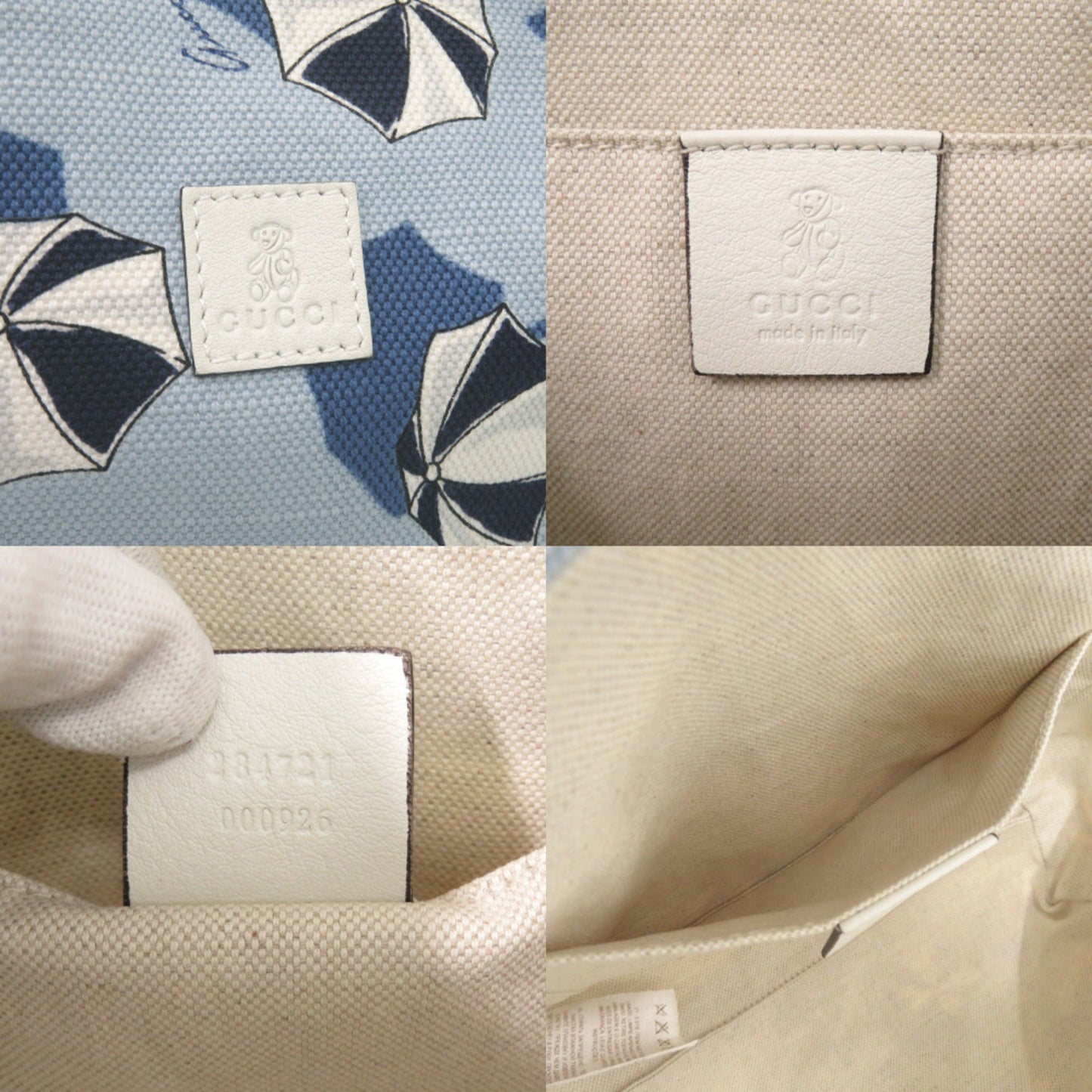 Gucci Blue Canvas Tote Bag ( )