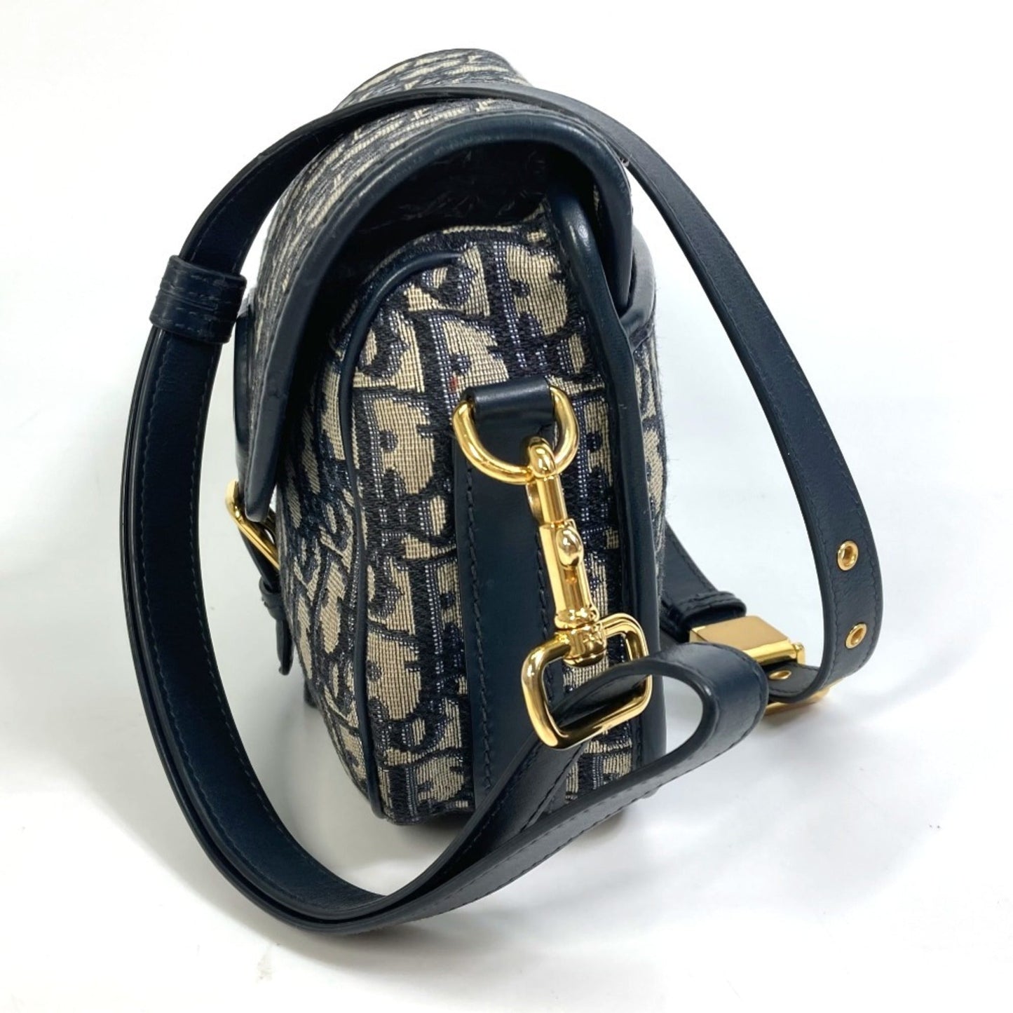 Christian Dior Navy Canvas Leather Pochette Shoulder Bag ()