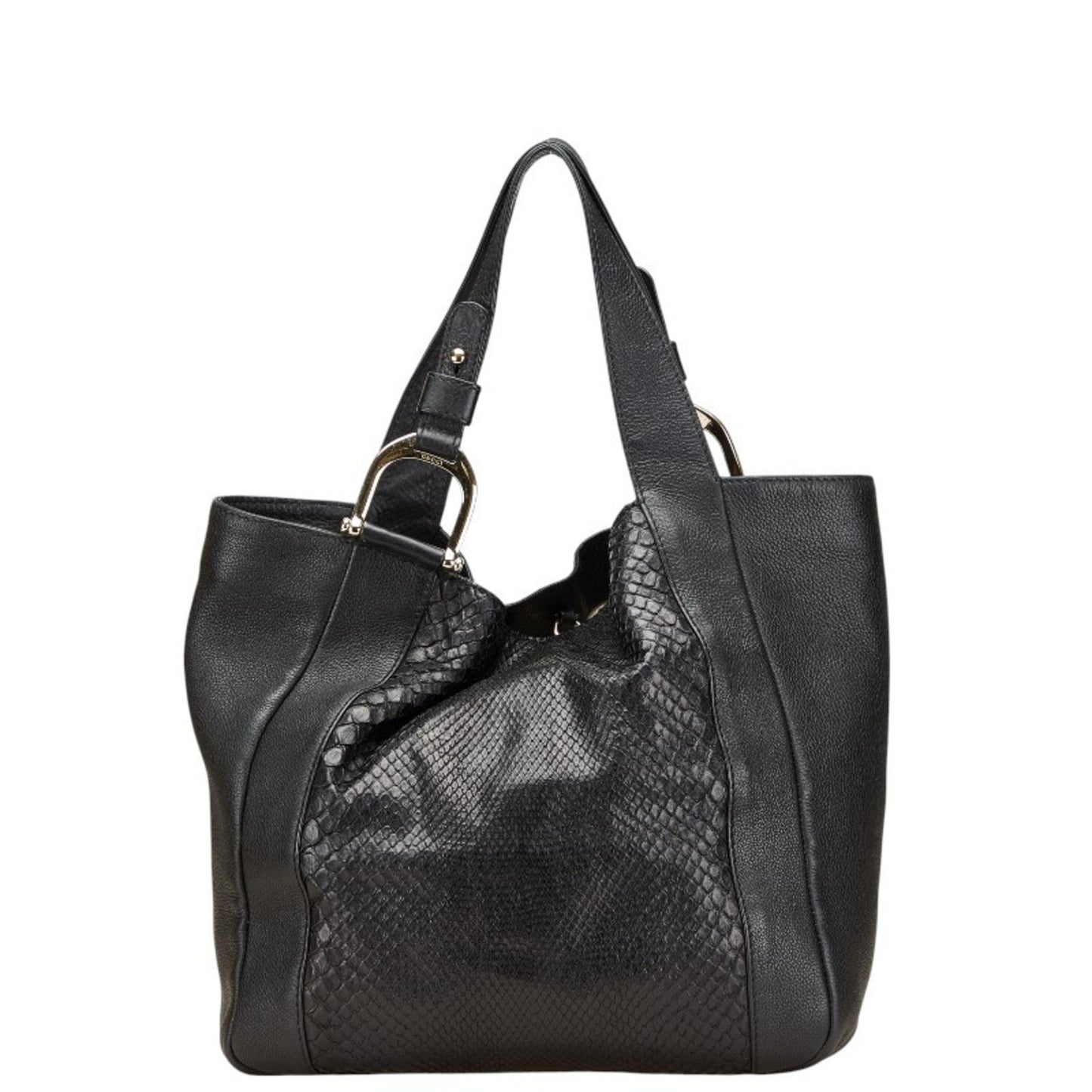 Gucci Black Leather Shoulder Bag Tote Bag ( )