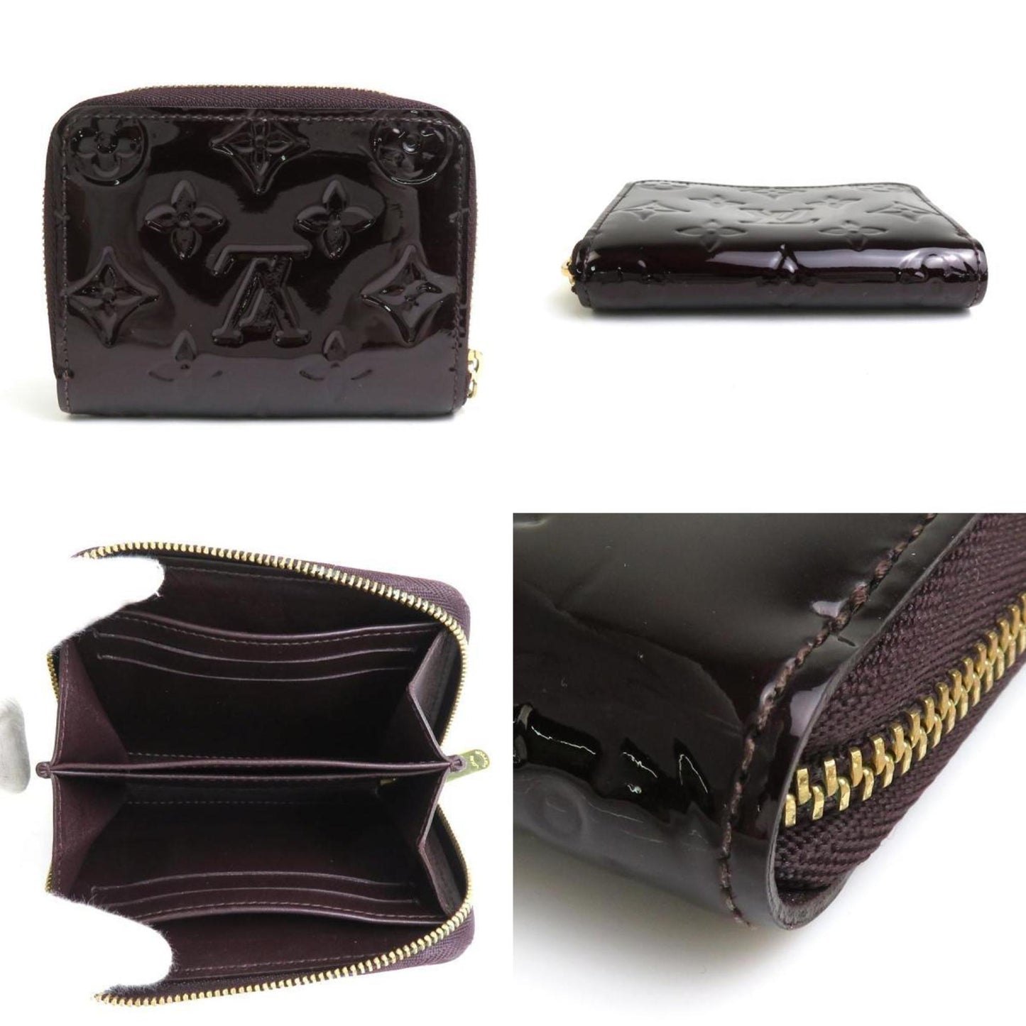 LOUIS VUITTON Coin Case Wallet Monogram Vernis Zippy Purse Amaranto Unisex M93607