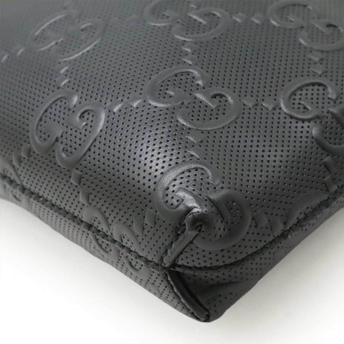 Gucci Black Leather Clutch Bag Shoulder Bag ( )