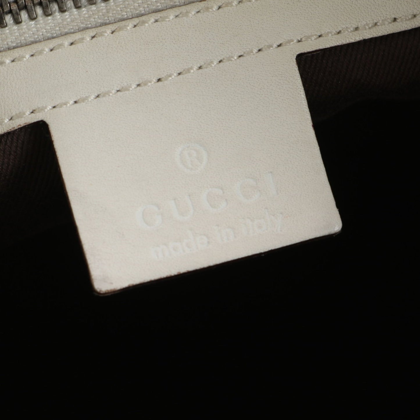 Gucci Ivory Leather Canvas Tote Bag ( )