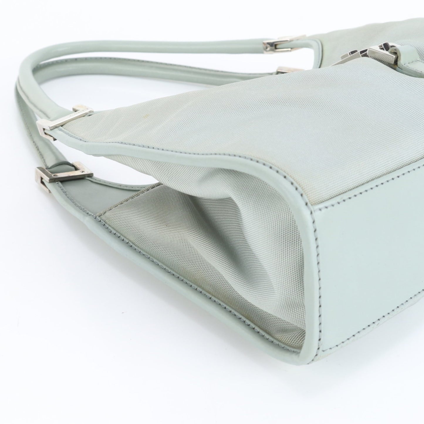 Gucci Green Leather Canvas Tote Bag ( )