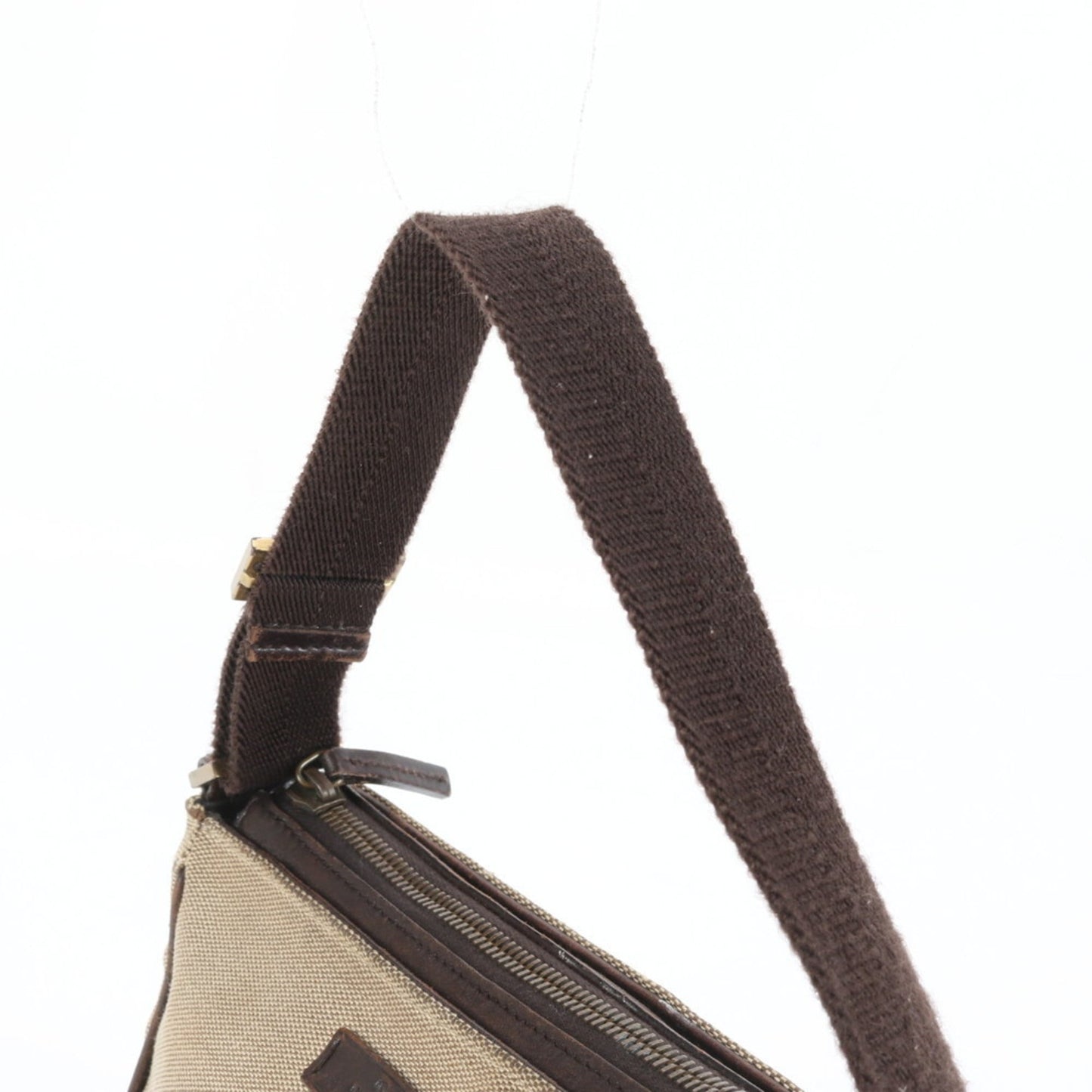 Gucci Beige Leather Canvas Handbag ( )