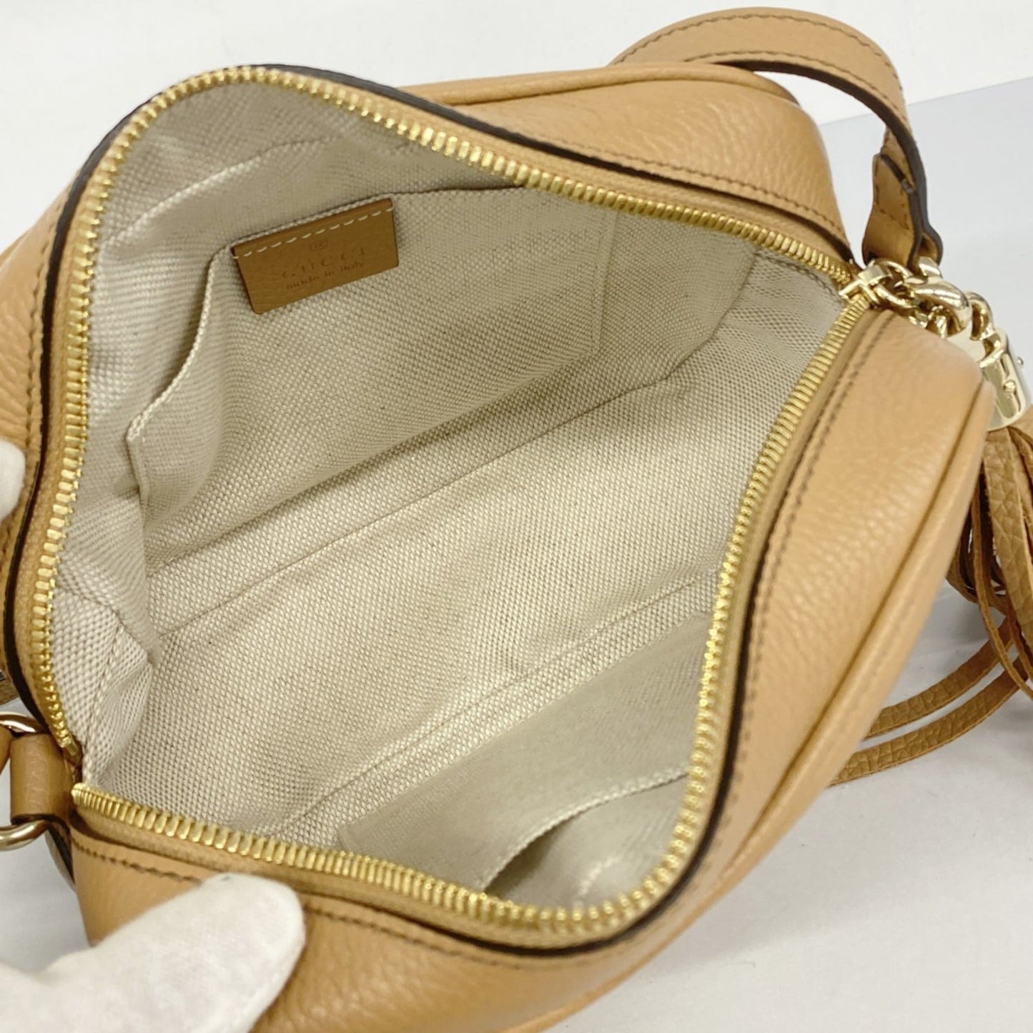 Gucci Beige Leather Shoulder Bag ( )