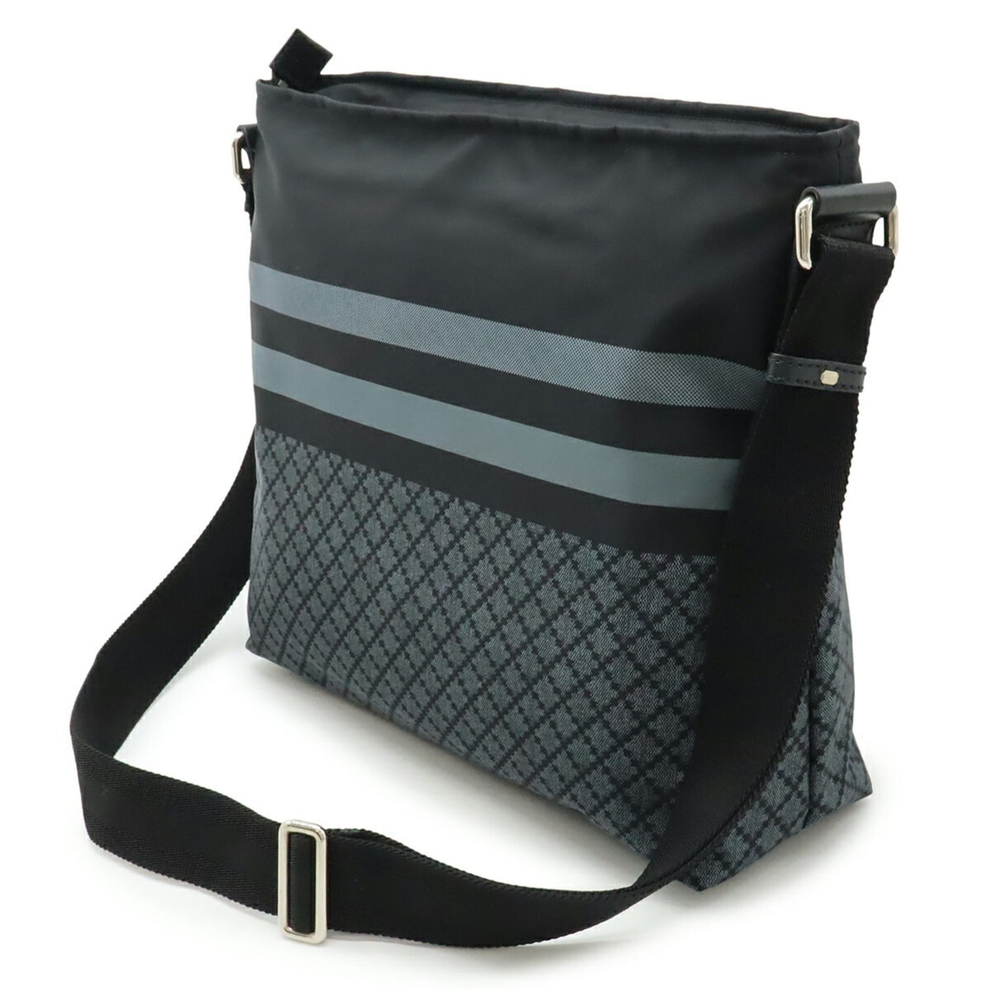 Gucci Black Gray Nylon Leather Shoulder Bag ( )