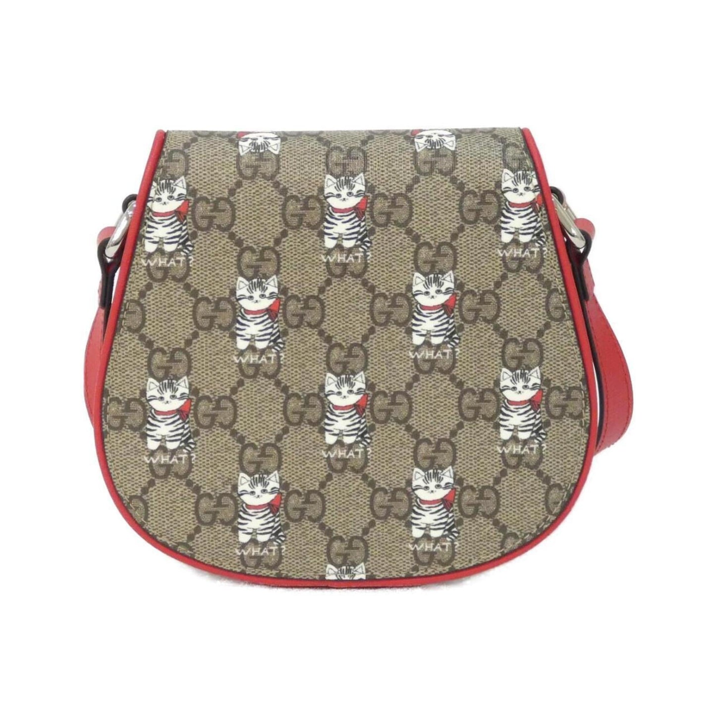Gucci Brown Red Color Gg Supreme Canvas Shoulder Bag ( )