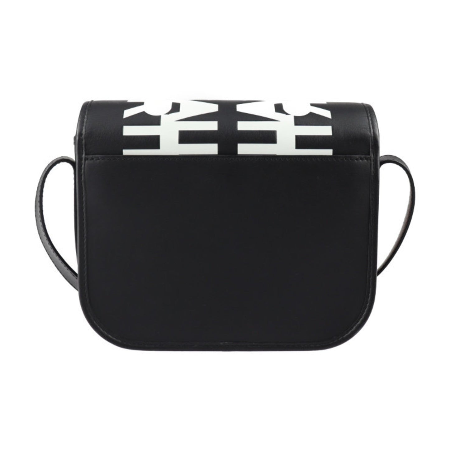 Burberry Black White Leather Handbag Shoulder Bag ( )