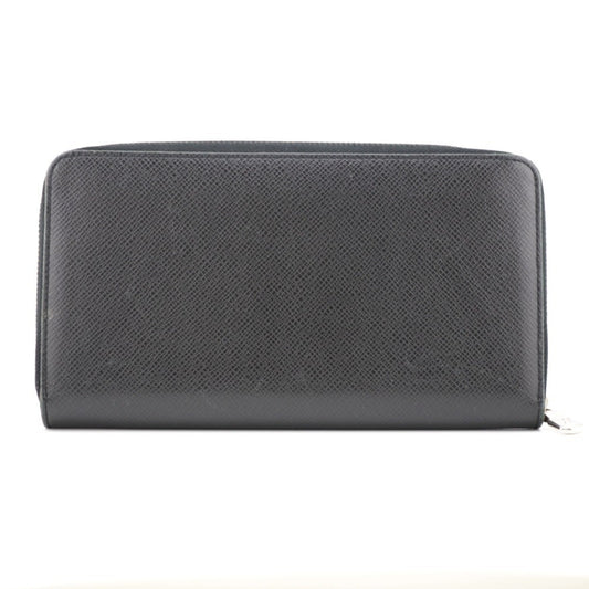 LOUIS VUITTON M30056 Zippy Organizer Taiga Long Wallet Black Men's