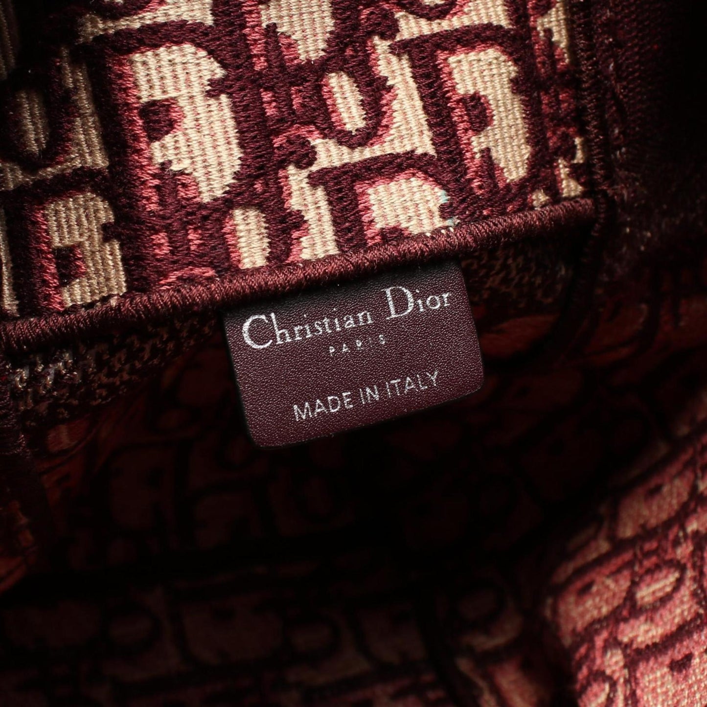 Christian Dior Beige Bordeaux Canvas Shoulder Bag ()