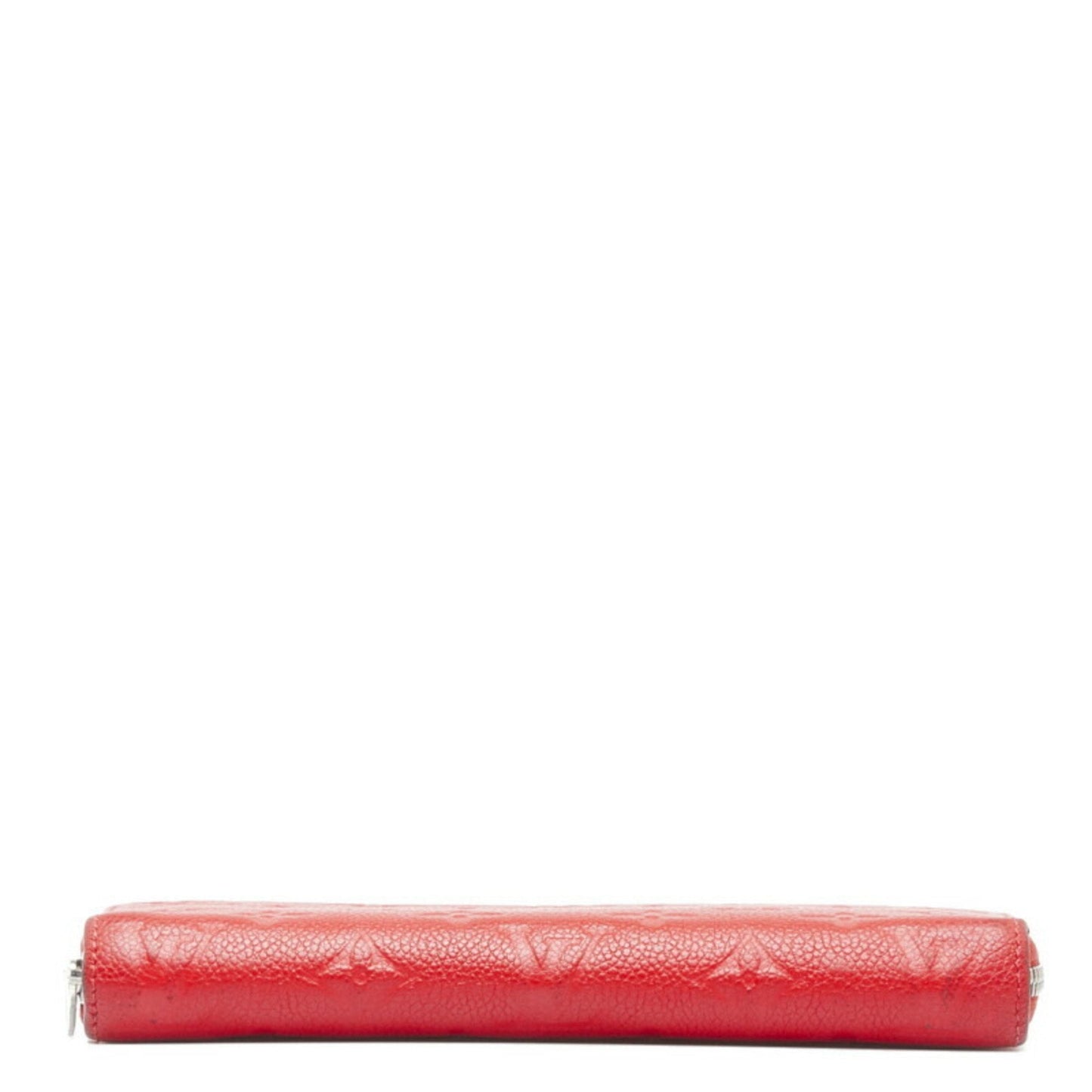 LOUIS VUITTON Monogram Implant Zippy Long Wallet M61865 Cerise Red Calf Leather Women's